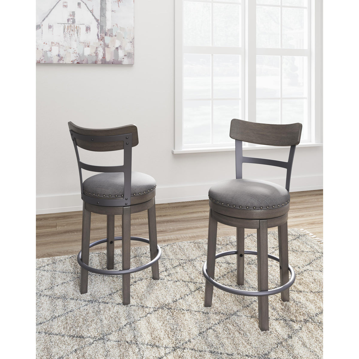 Signature Design by Ashley Caitbrook D388-224 Upholstered Swivel Barstool IMAGE 5