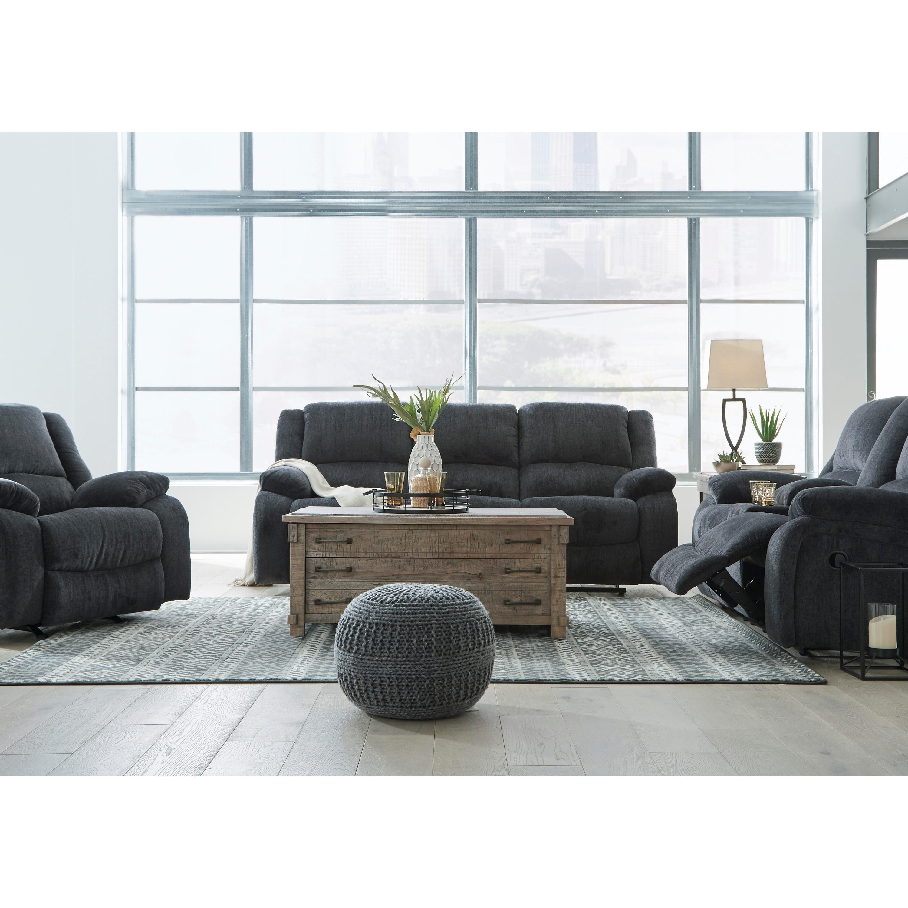 Signature Design by Ashley Draycoll 7650496C Double Reclining Power Loveseat with Console IMAGE 9