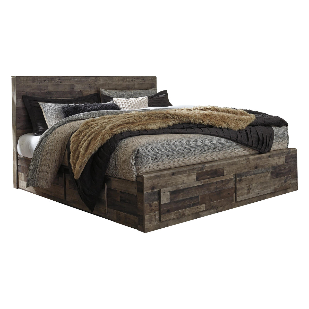 Benchcraft Derekson B200B18 Queen Panel Bed with 4 Storage Drawers IMAGE 1
