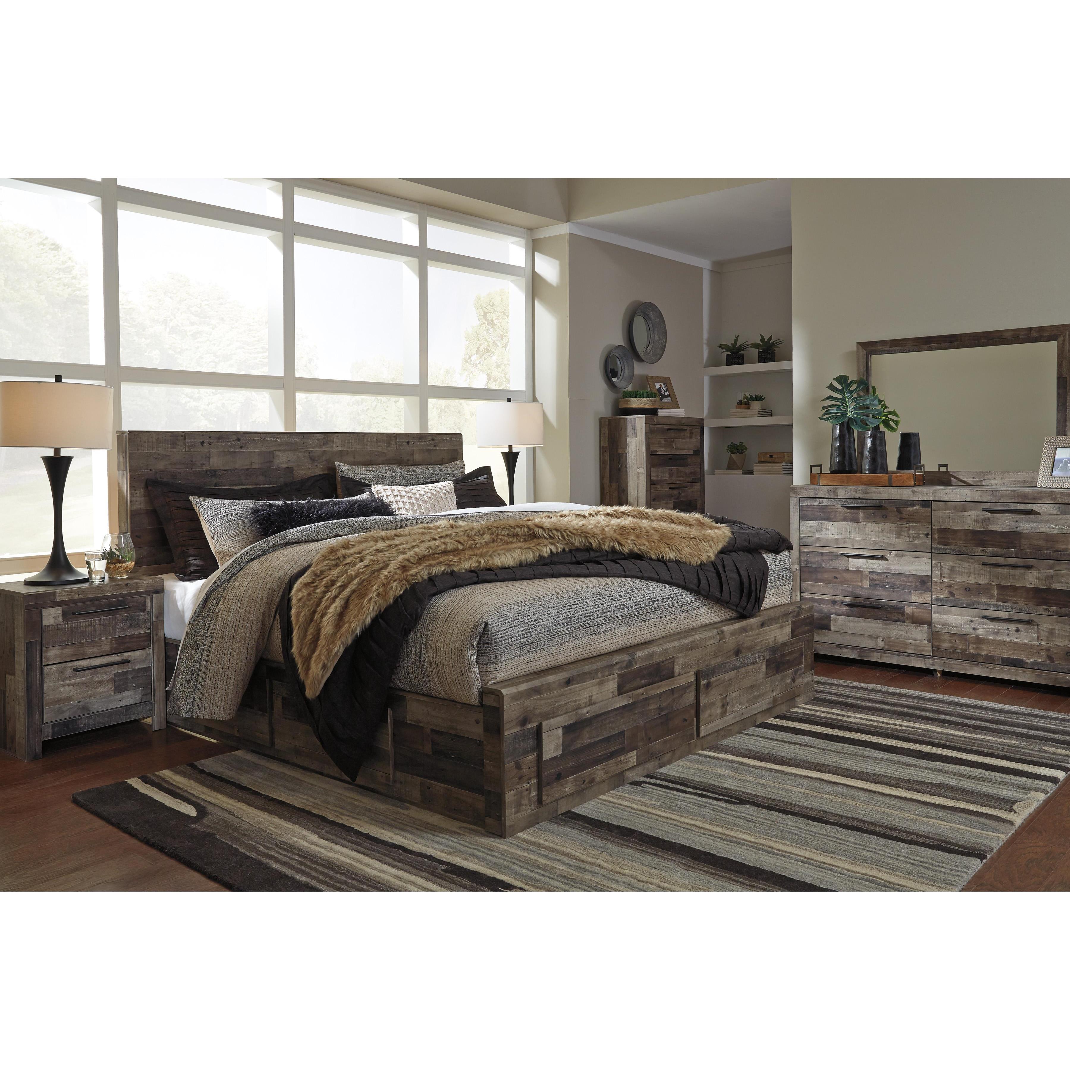 Benchcraft Derekson B200B18 Queen Panel Bed with 4 Storage Drawers IMAGE 6