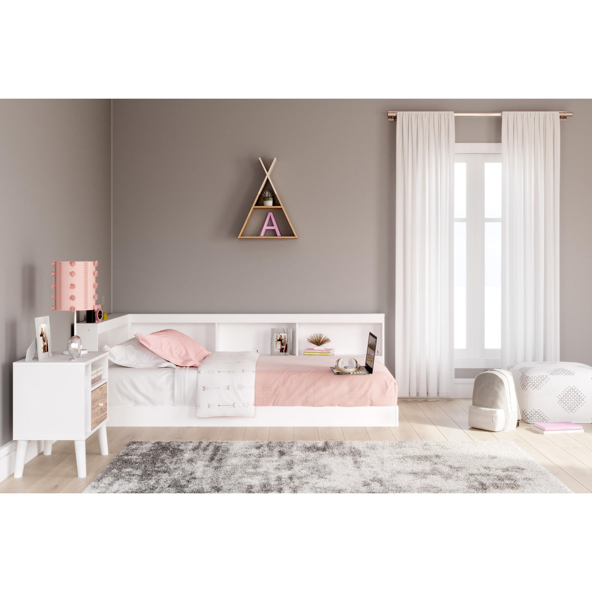 Signature Design by Ashley Piperton EB1221B1 Twin Bookcase Storage Bed IMAGE 9