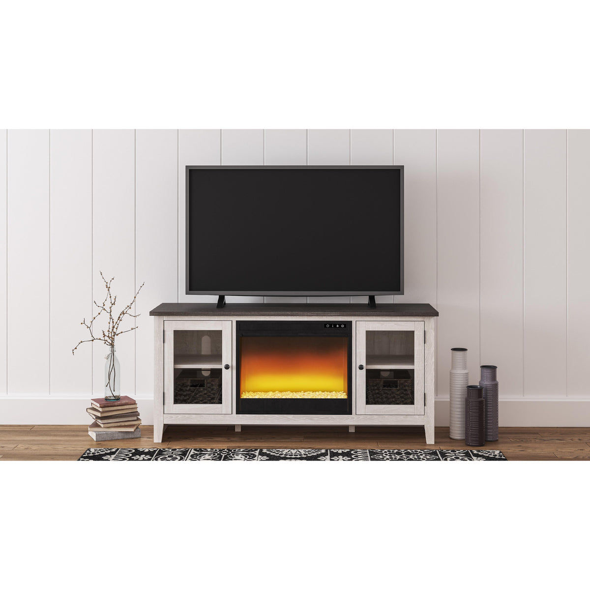 Signature Design by Ashley Dorrinson W287W2 60" TV Stand with Electric Fireplace IMAGE 1