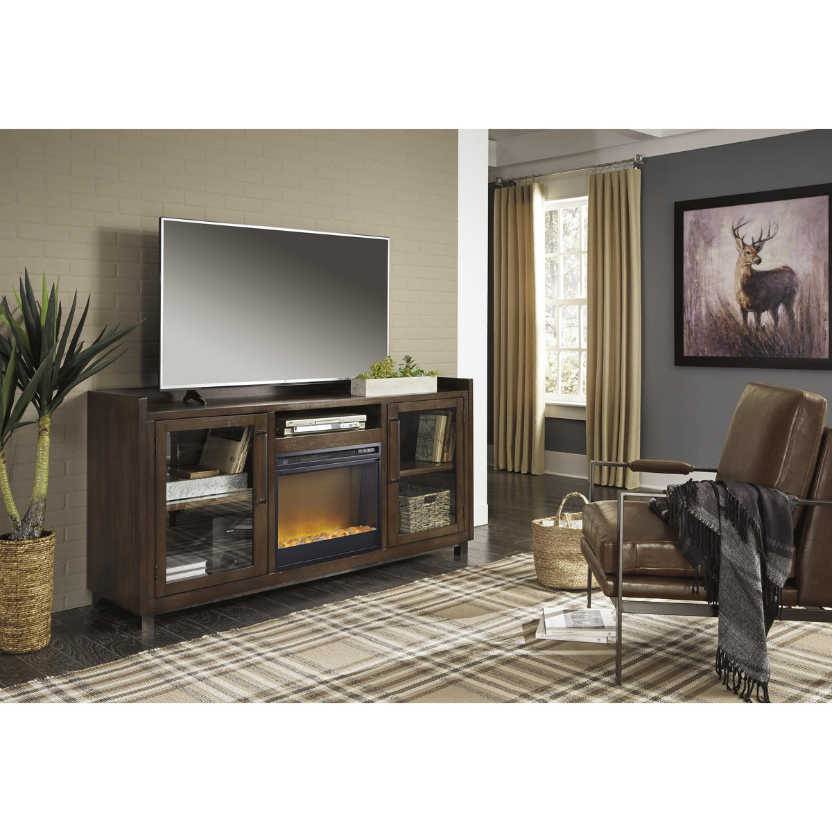 Signature Design by Ashley Starmore W633W4 70" TV Stand with Electric Fireplace IMAGE 2