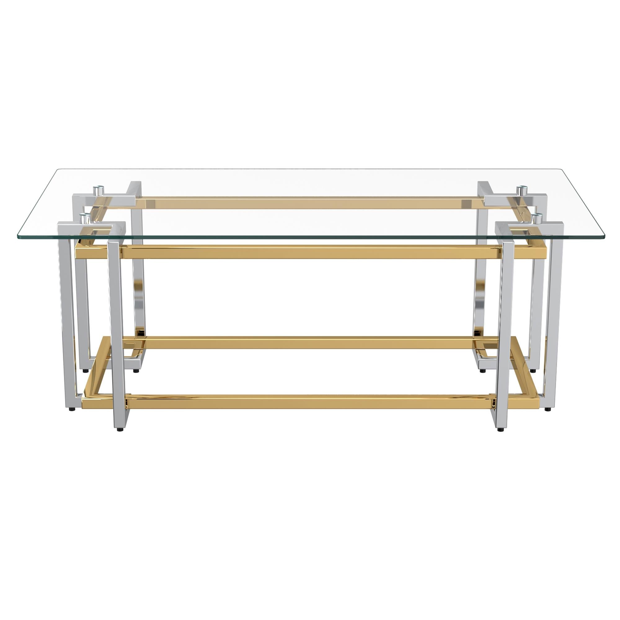 !nspire Florina 301-561REC Coffee Table - Silver and Gold IMAGE 3