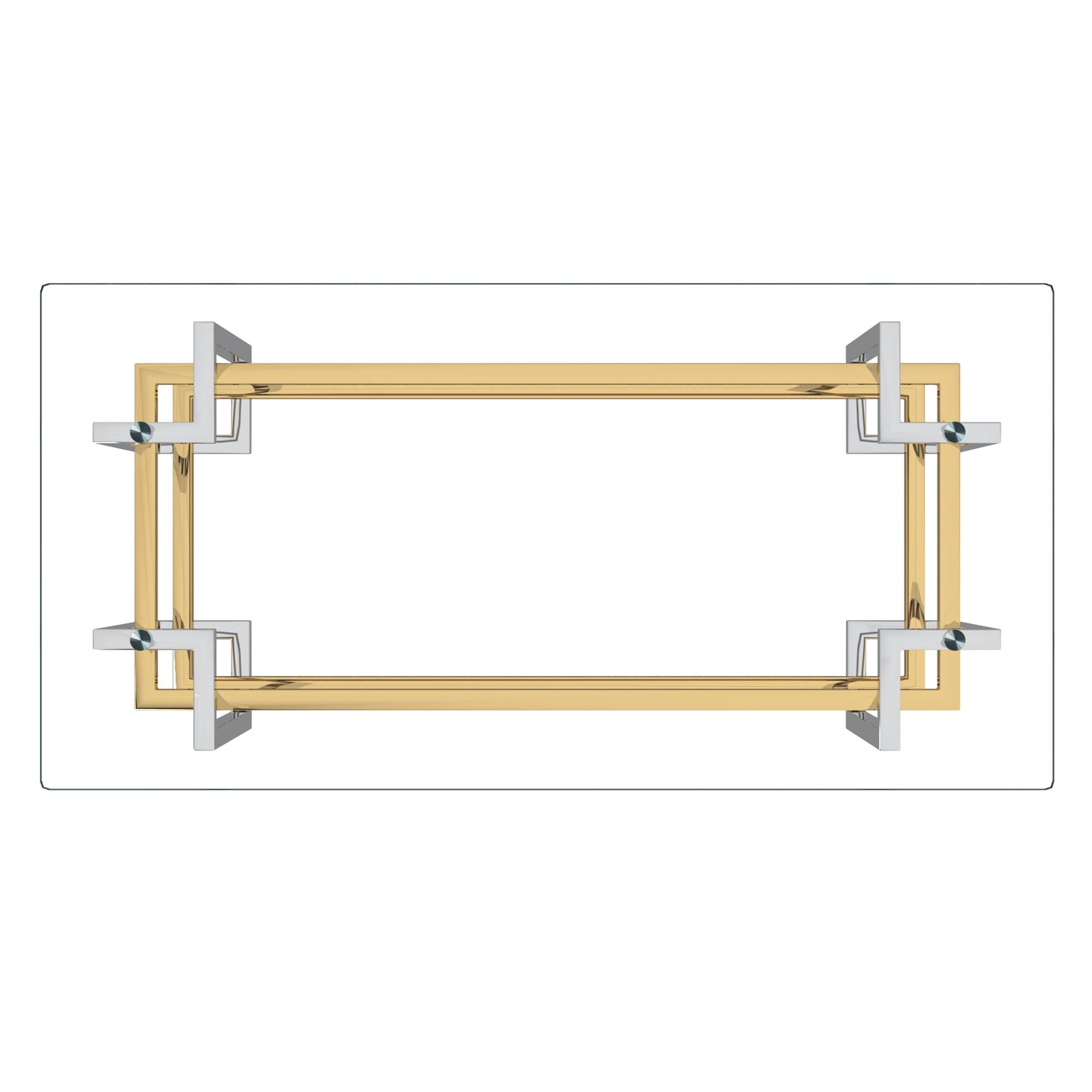 !nspire Florina 301-561REC Coffee Table - Silver and Gold IMAGE 5