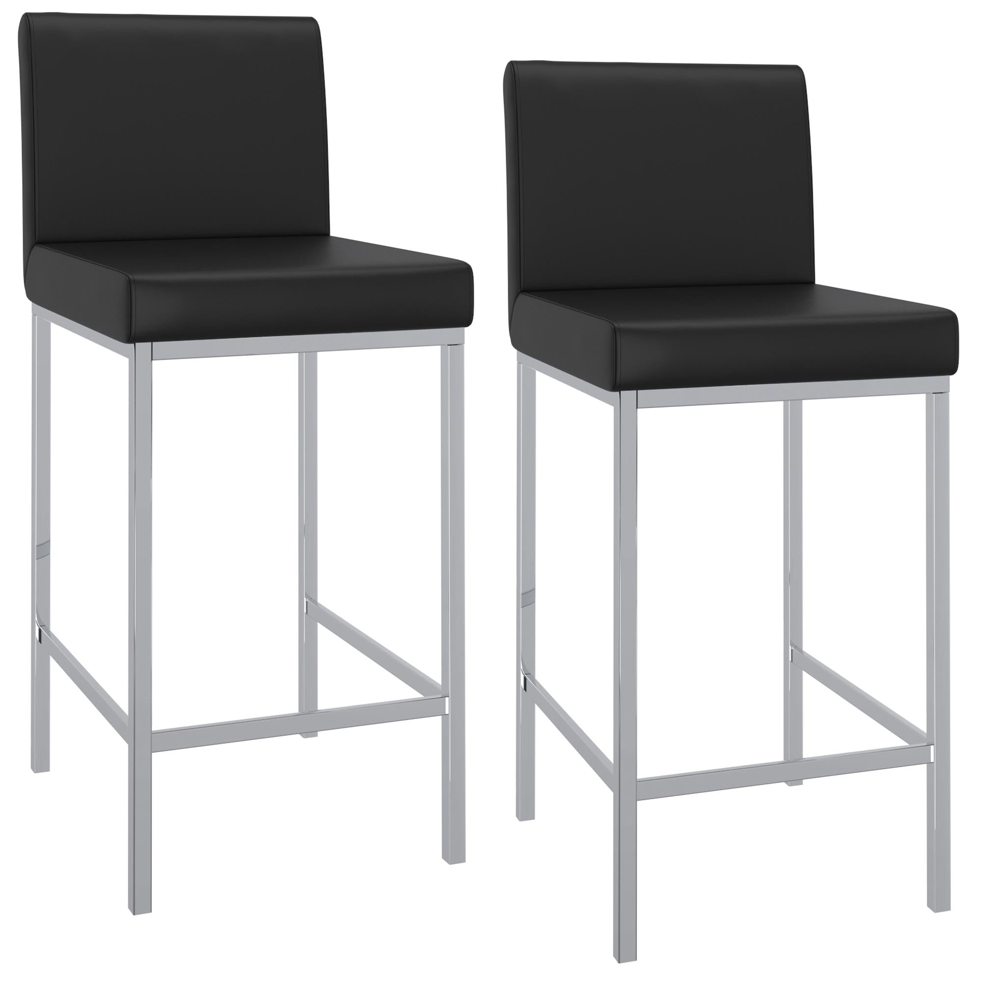 !nspire Porto 203-576BK 26" Counter Stool - Black and Chrome IMAGE 6