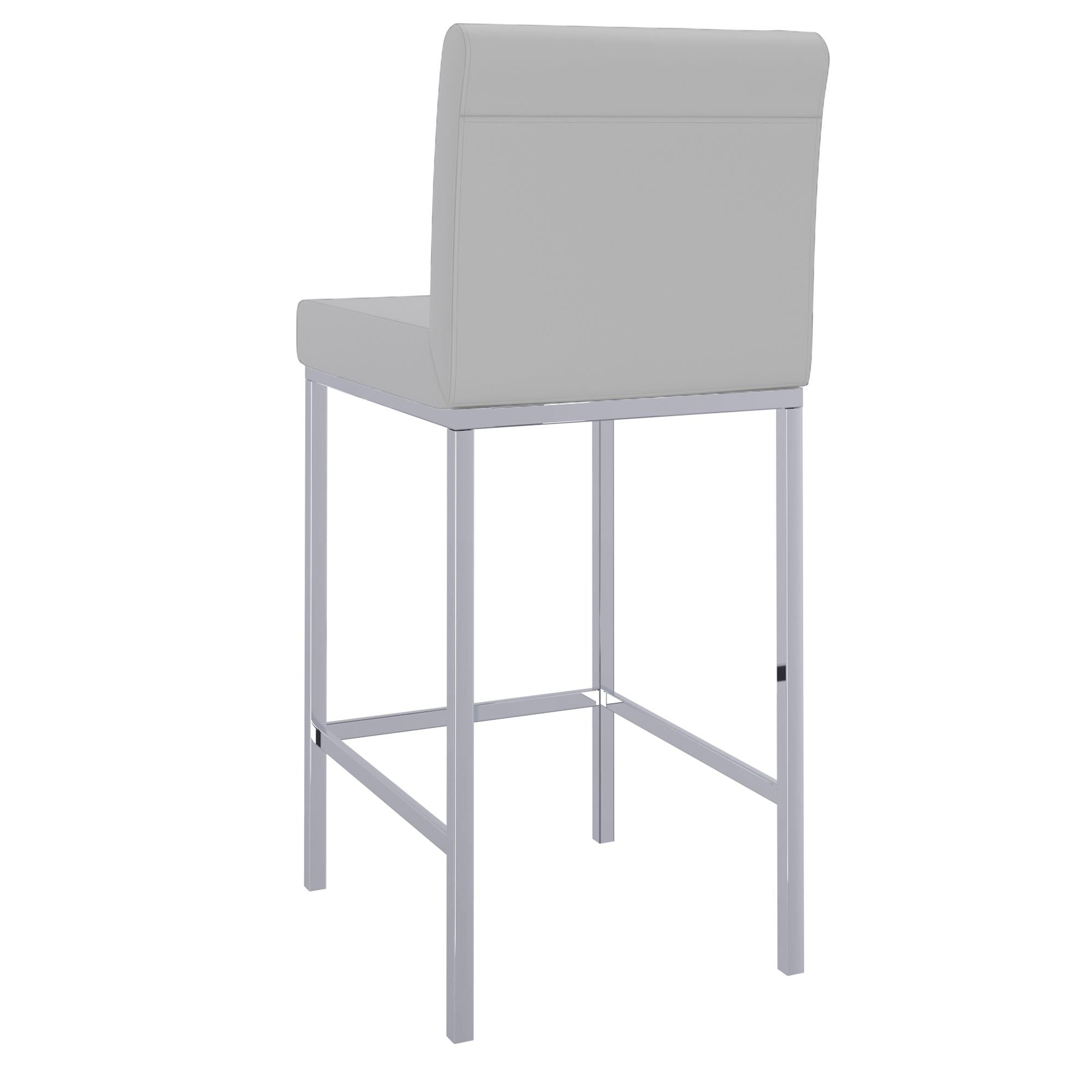 !nspire Porto 203-576GY 26" Counter Stool - Grey and Chrome IMAGE 3