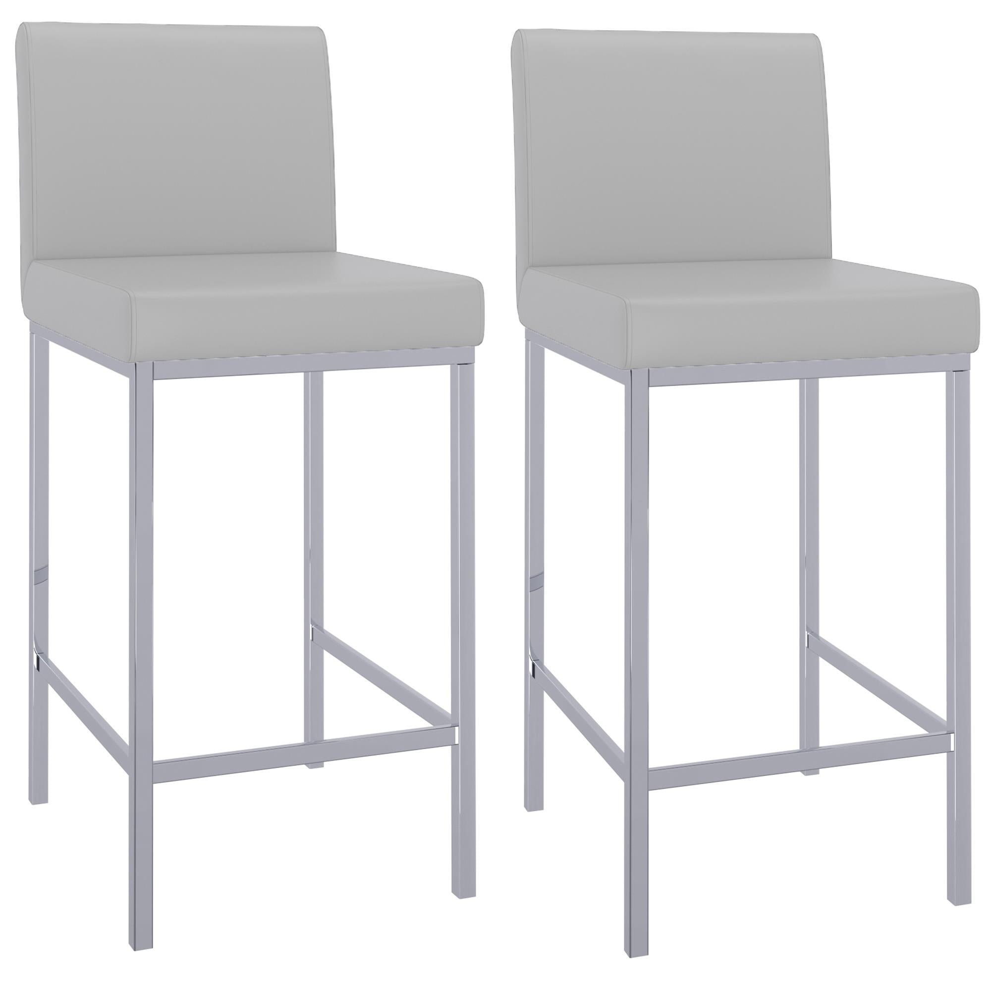 !nspire Porto 203-576GY 26" Counter Stool - Grey and Chrome IMAGE 6