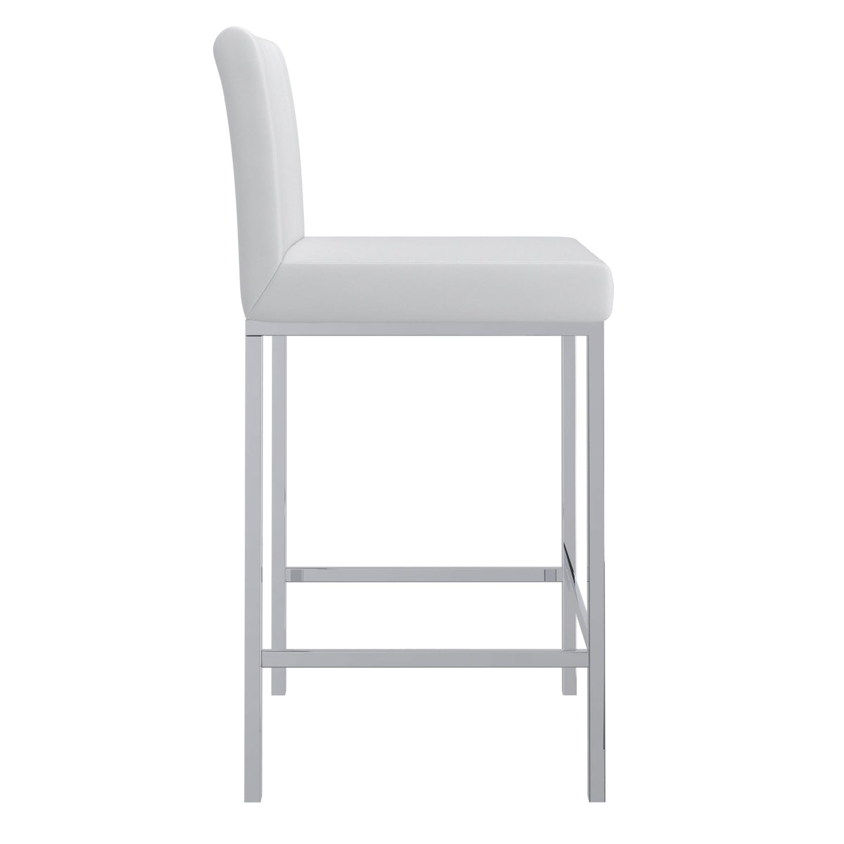 !nspire Porto 203-576WT 26" Counter Stool - White and Chrome IMAGE 4