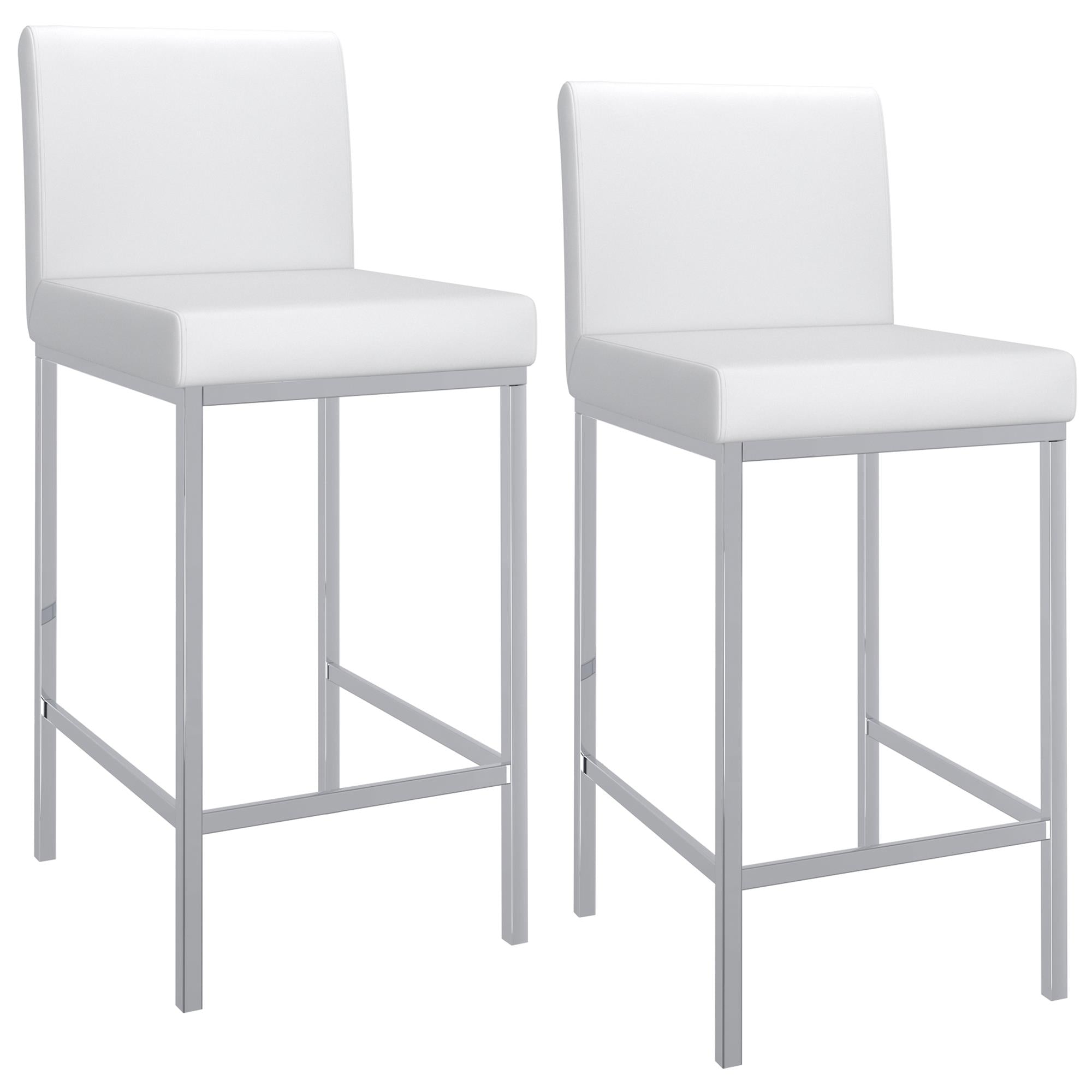 !nspire Porto 203-576WT 26" Counter Stool - White and Chrome IMAGE 6