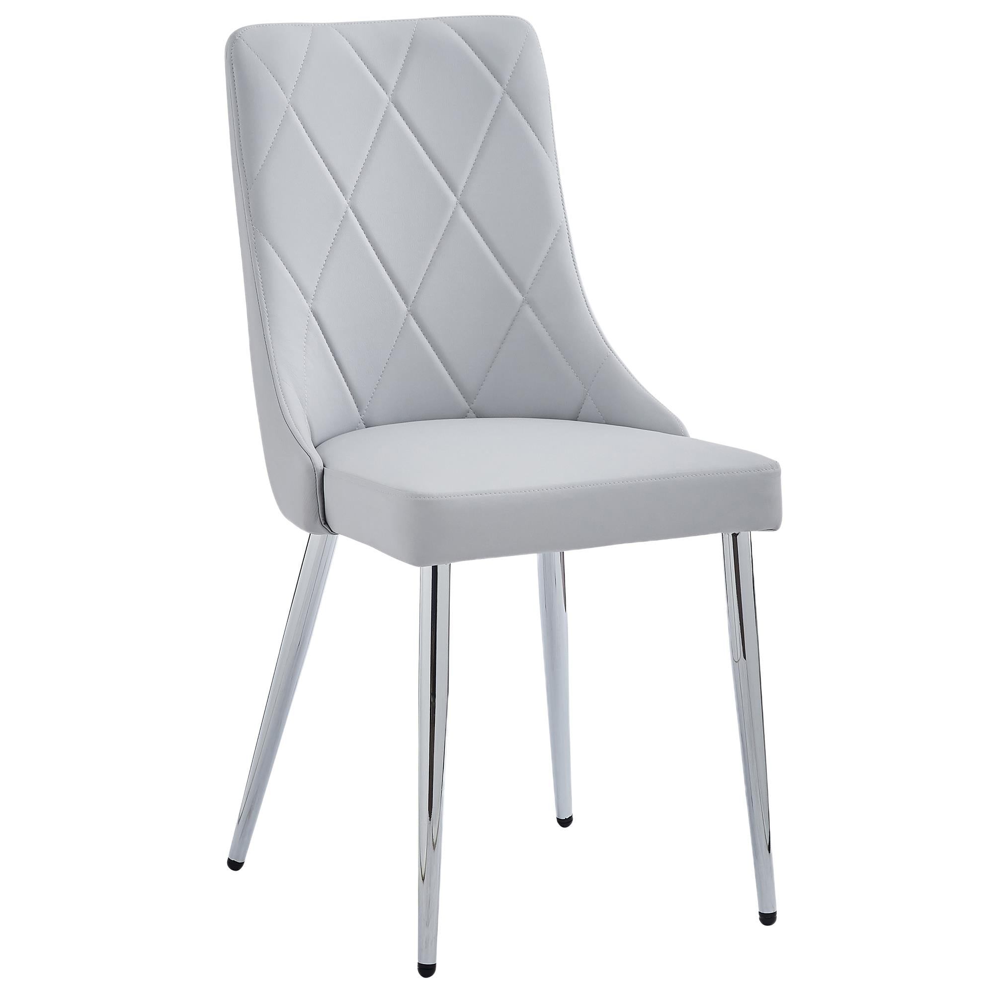 Worldwide Home Furnishings Solara/Devo 207-160_087LG 5 pc Dining Set - Chrome with Grey Chair IMAGE 5