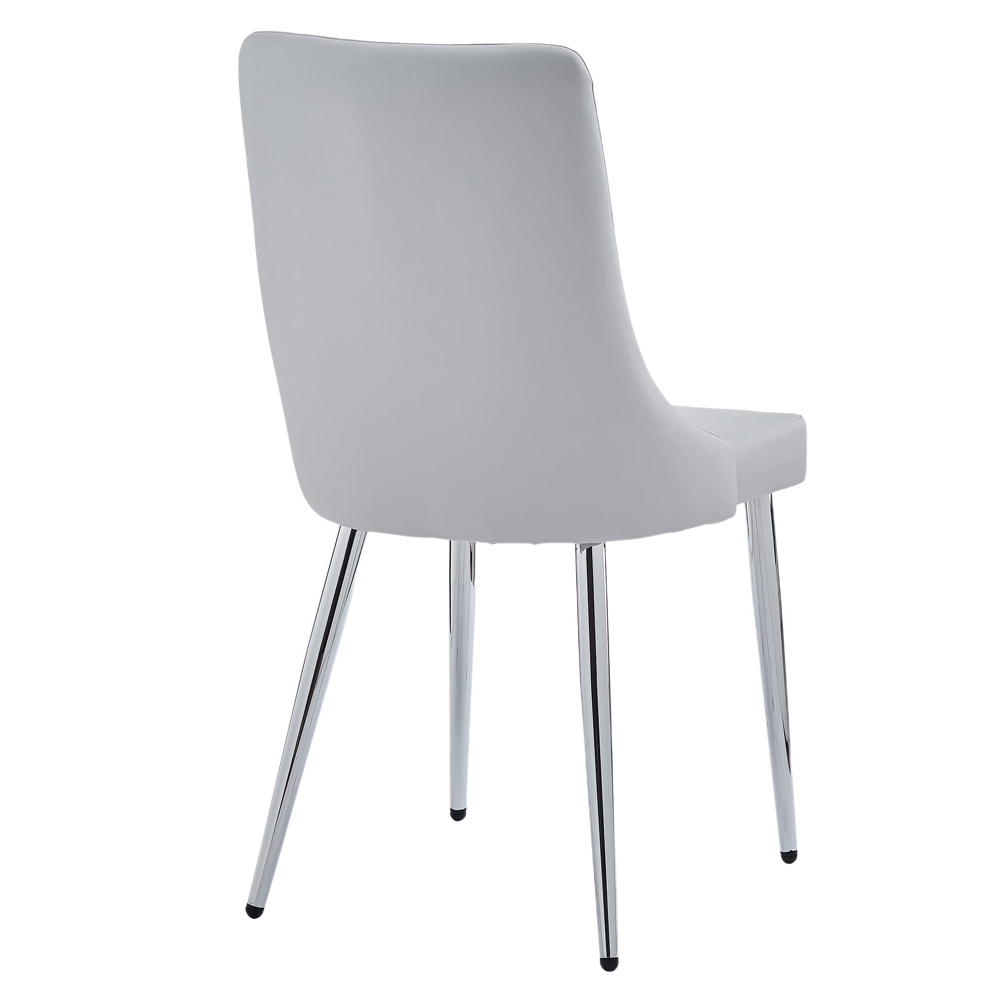 Worldwide Home Furnishings Solara/Devo 207-160_087LG 5 pc Dining Set - Chrome with Grey Chair IMAGE 6