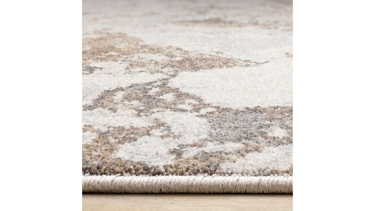 Mae White Grey Beige Marble Design Rug