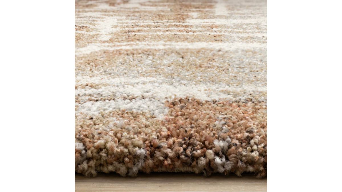 Marquis Orange White Beige Green Organic Distressed Design Rug
