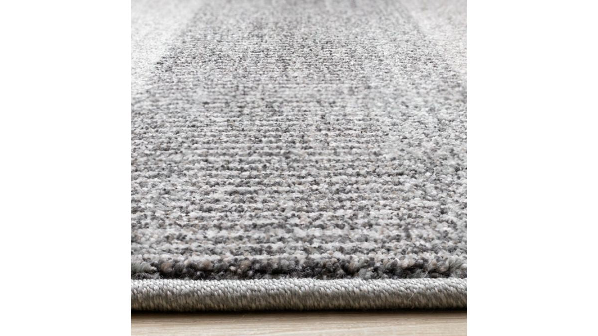 Mae Grey White Taupe Banded Pattern Rug