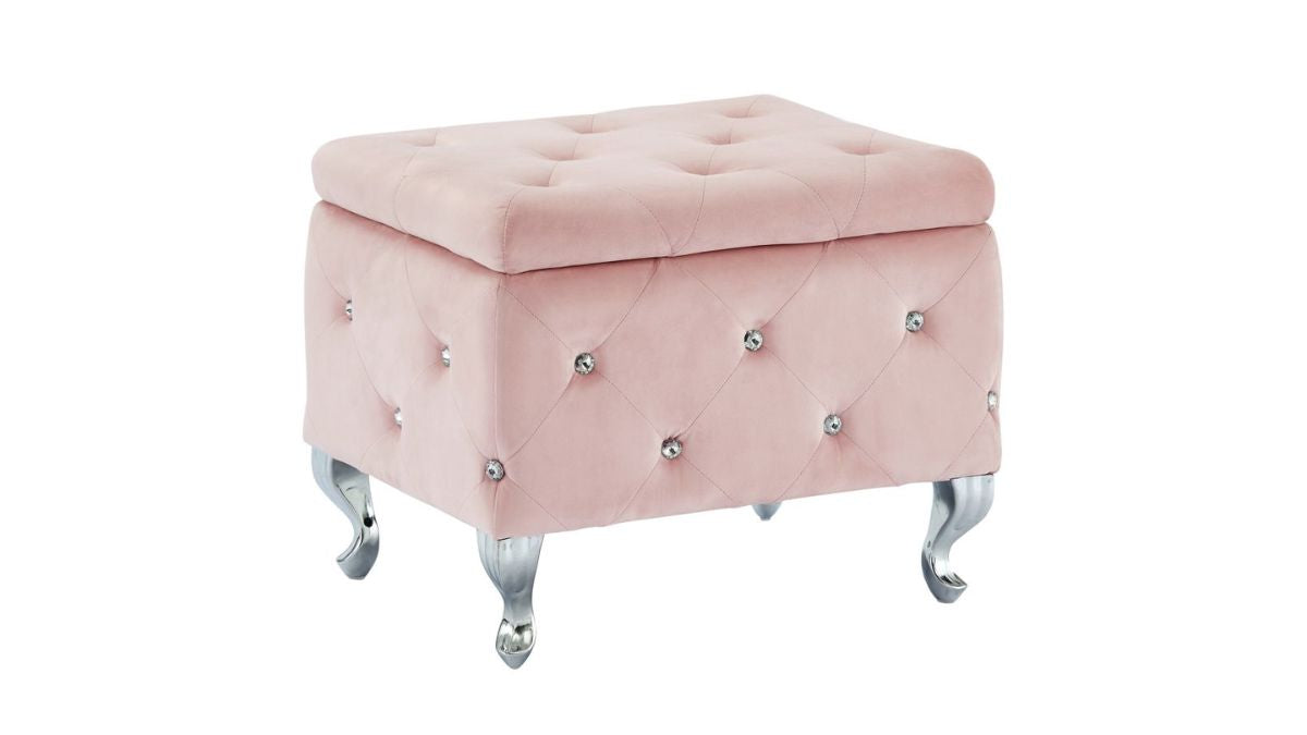 WORLDWIDE HOME FURNISHINGS  MONIQUE STORAGE OTTOMAN