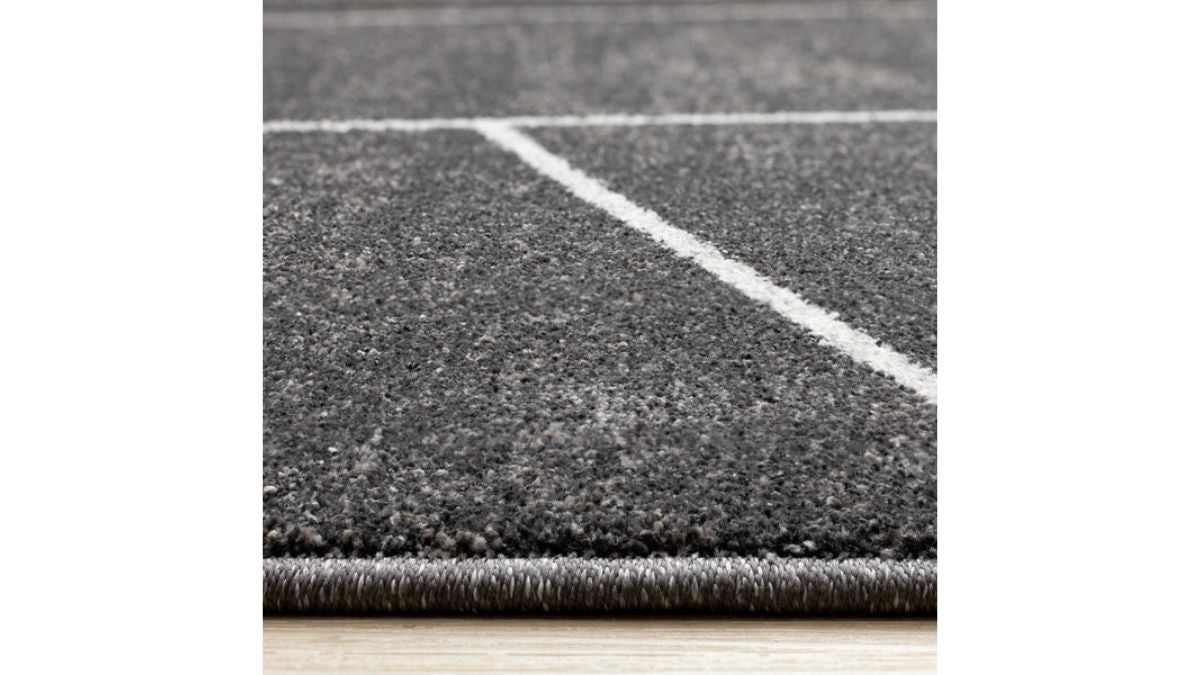 Mae Grey White Organic Line Design Rug