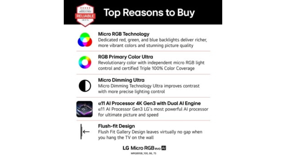 100" LG Micro RGB evo AI MRGB95 4K Smart TV (100MRGB95BU)-2026