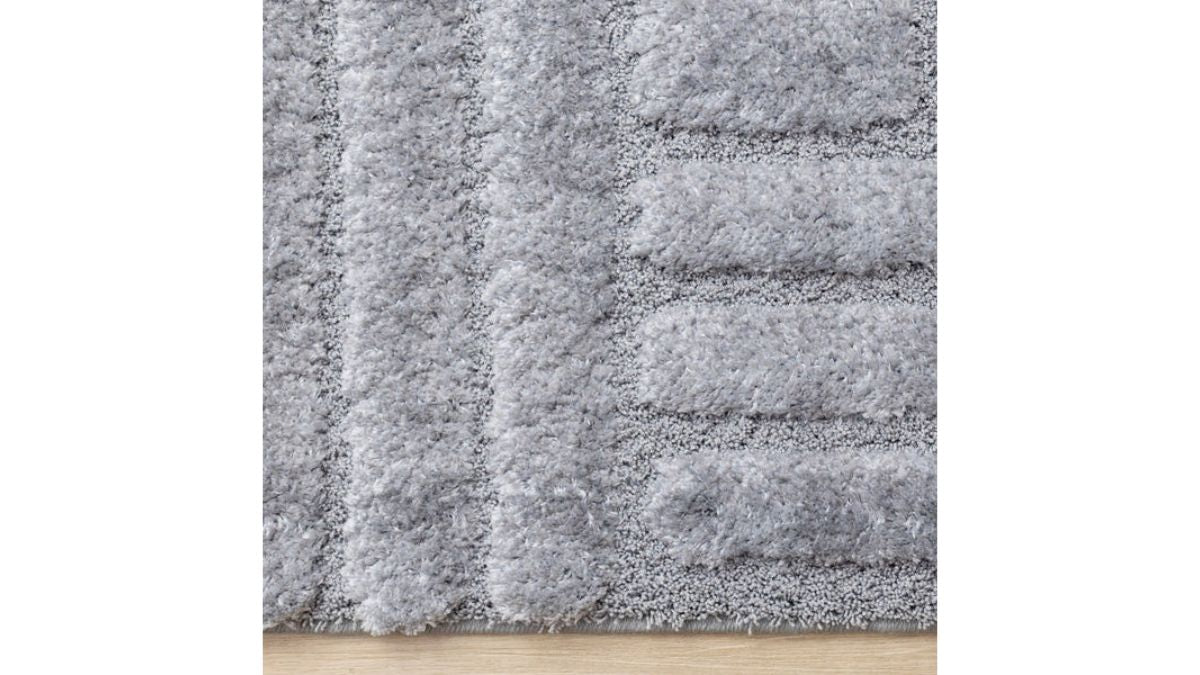 Luxe Blue Maze Design Rug