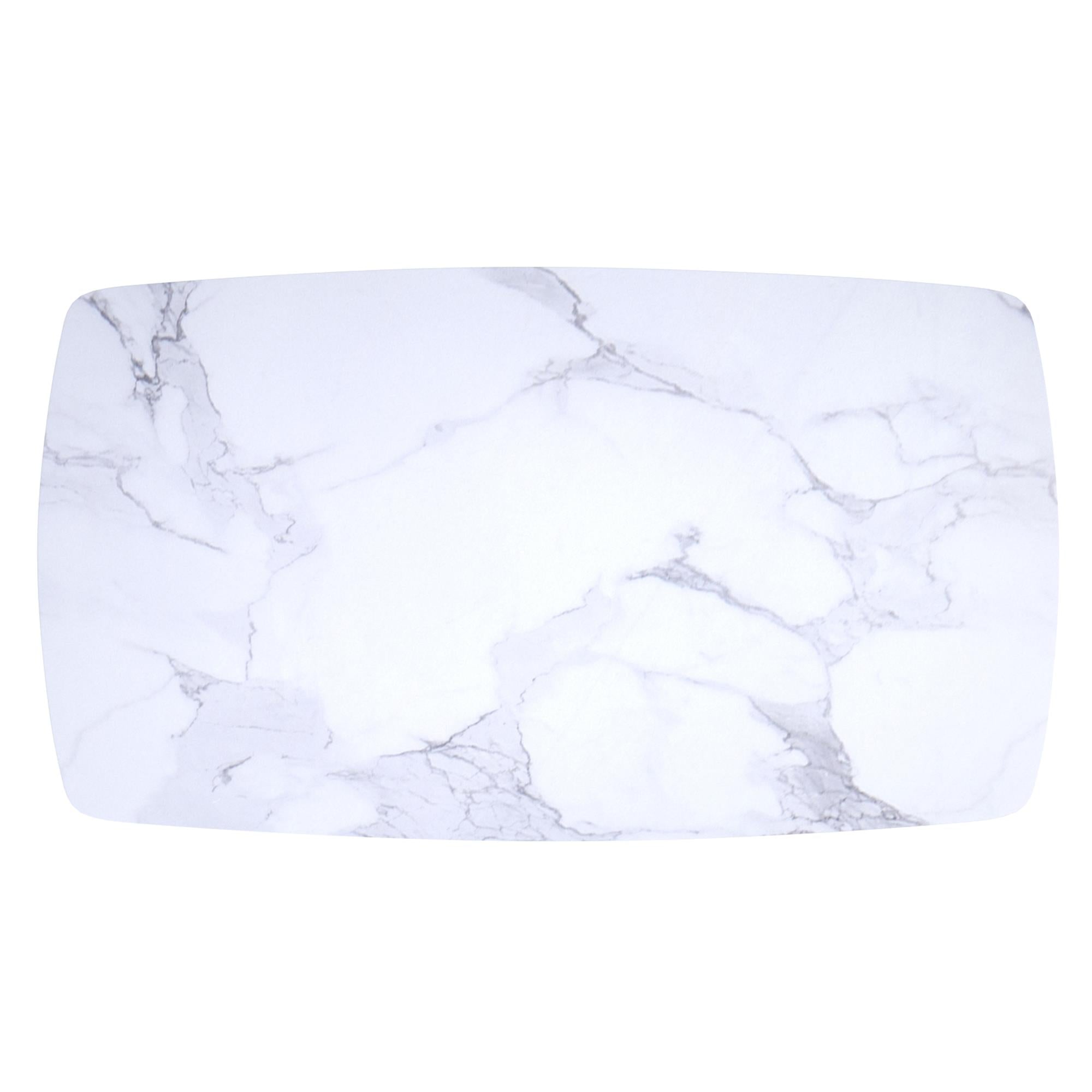 !nspire Emery 201-294REC-WT Rectangular Dining Table - White and Black IMAGE 5