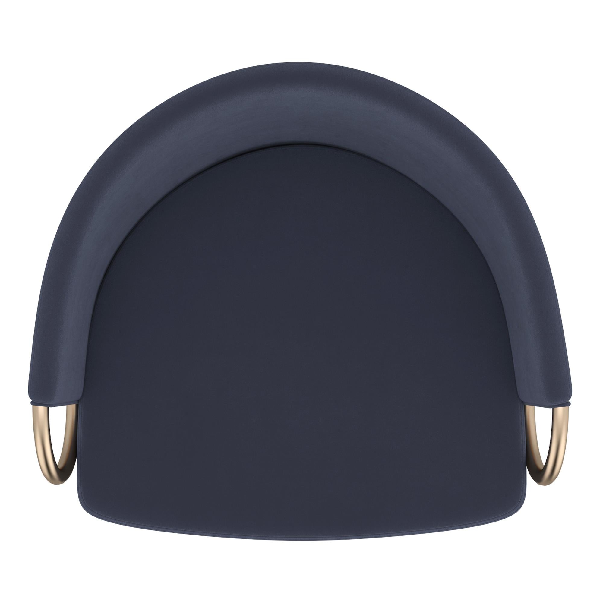 !nspire Lavo 203-560BLU 26" Counter Stool - Blue and Black and Gold IMAGE 6