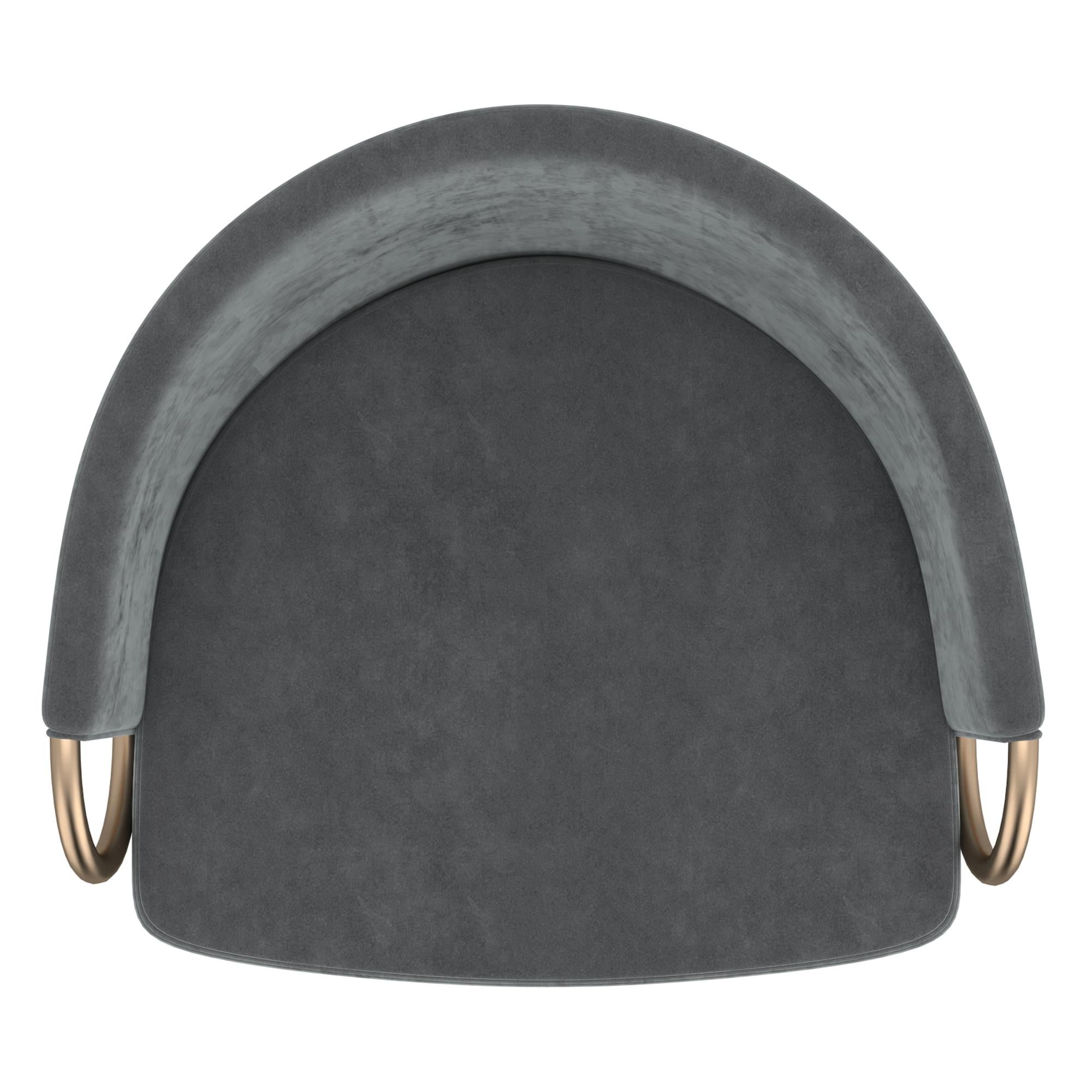 !nspire Lavo 203-560GY 26" Counter Stool - Grey and Black and Gold IMAGE 6