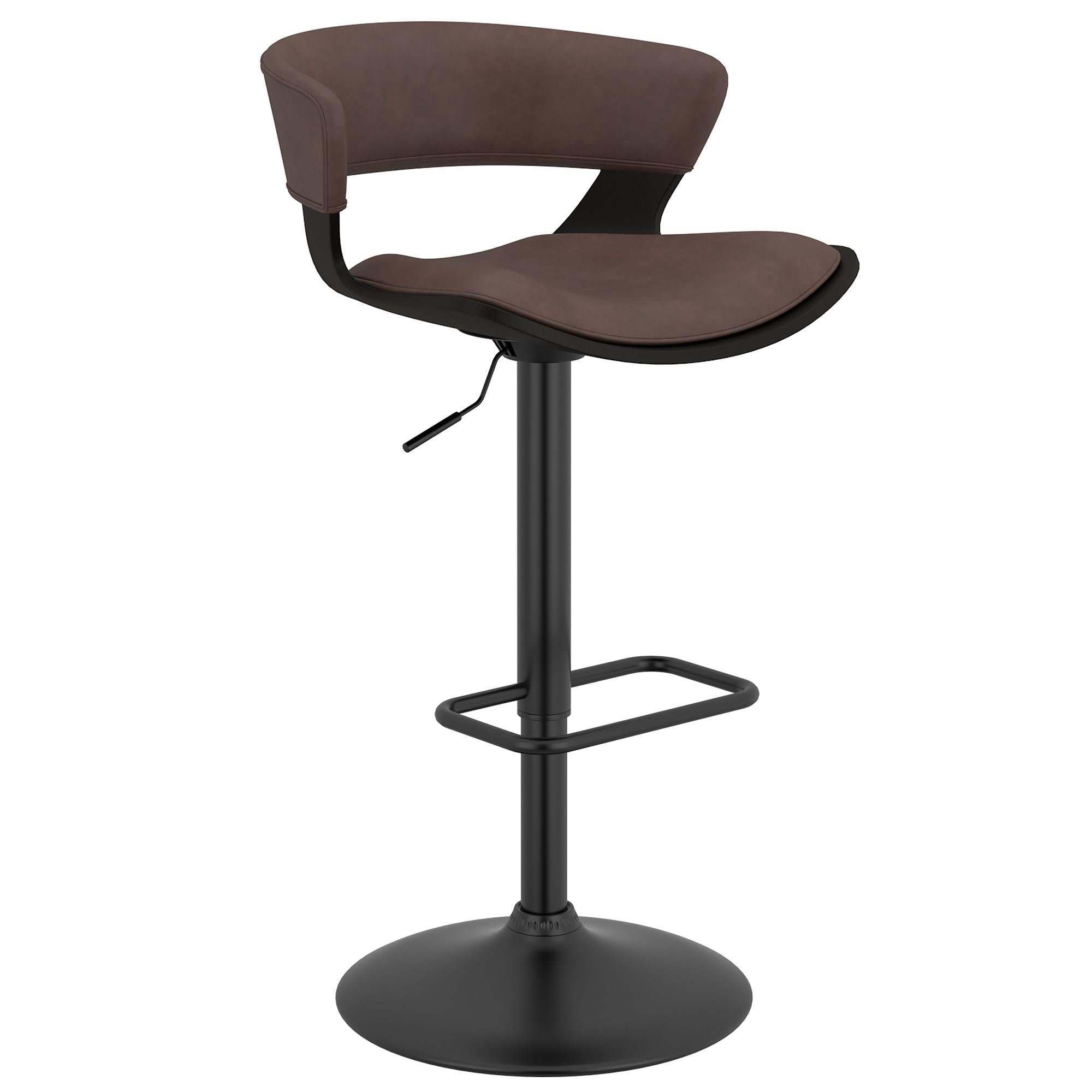 !nspire Rover 203-554BN Adjustable Air Lift Stool - Brown and Black IMAGE 1
