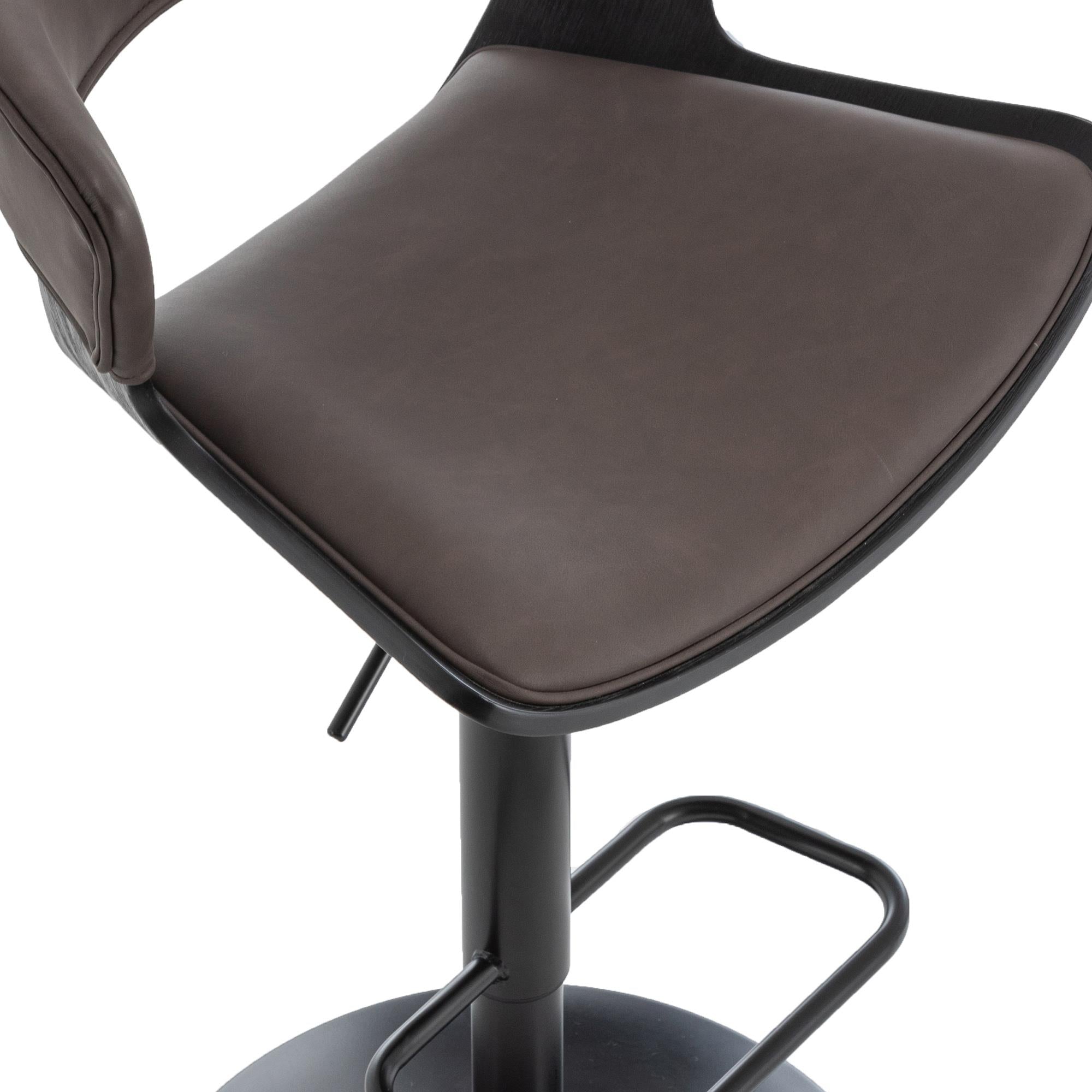 !nspire Rover 203-554BN Adjustable Air Lift Stool - Brown and Black IMAGE 7