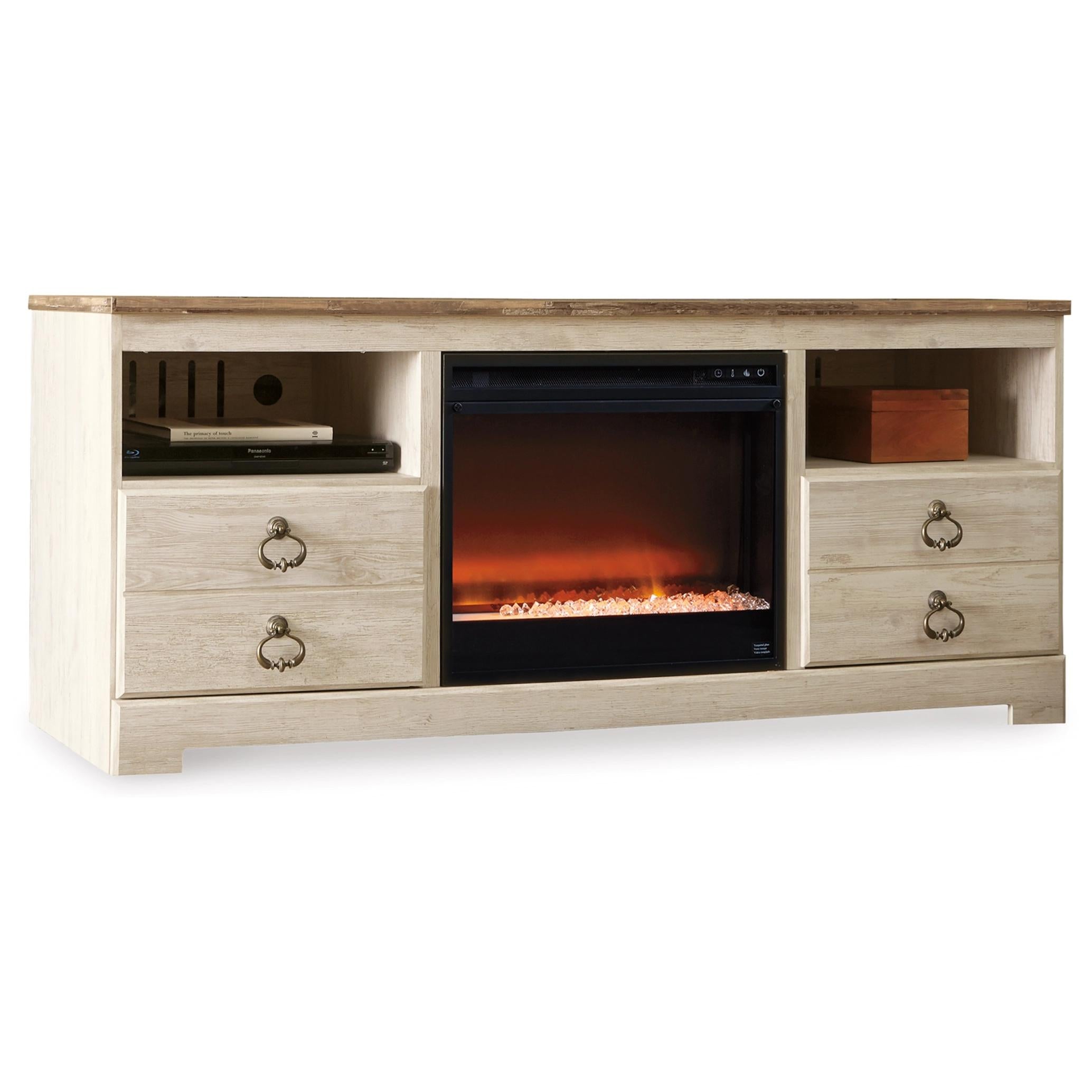 Signature Design by Ashley Willowton W267W10 64" TV Stand with Electric Fireplace IMAGE 1