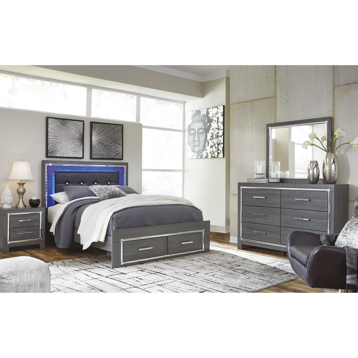 Signature Design by Ashley Lodanna B214B12 Queen Panel Bed with 2 Storage Drawers IMAGE 5