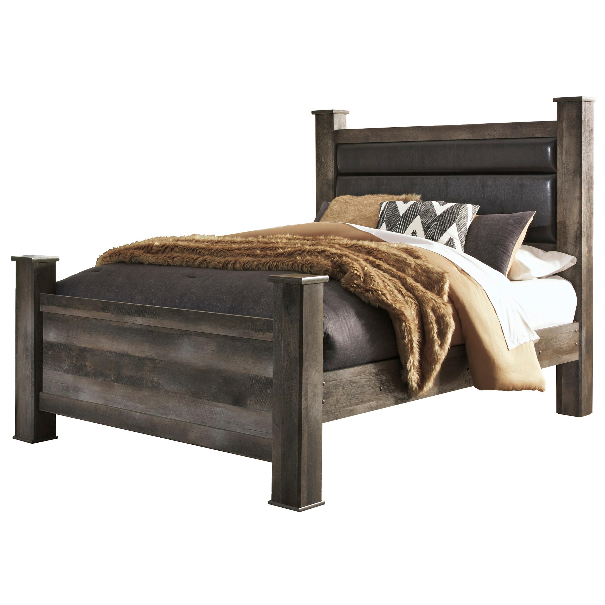 Signature Design by Ashley Wynnlow B440B7 Queen Upholstered Poster Bed IMAGE 1