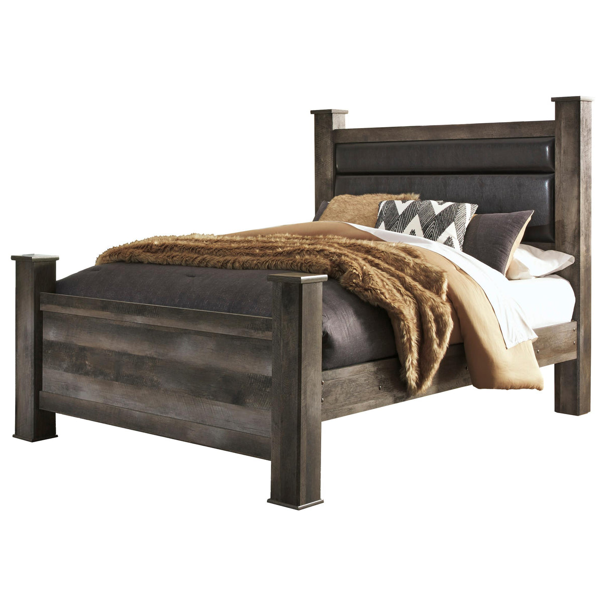 Signature Design by Ashley Wynnlow B440B7 Queen Upholstered Poster Bed IMAGE 1