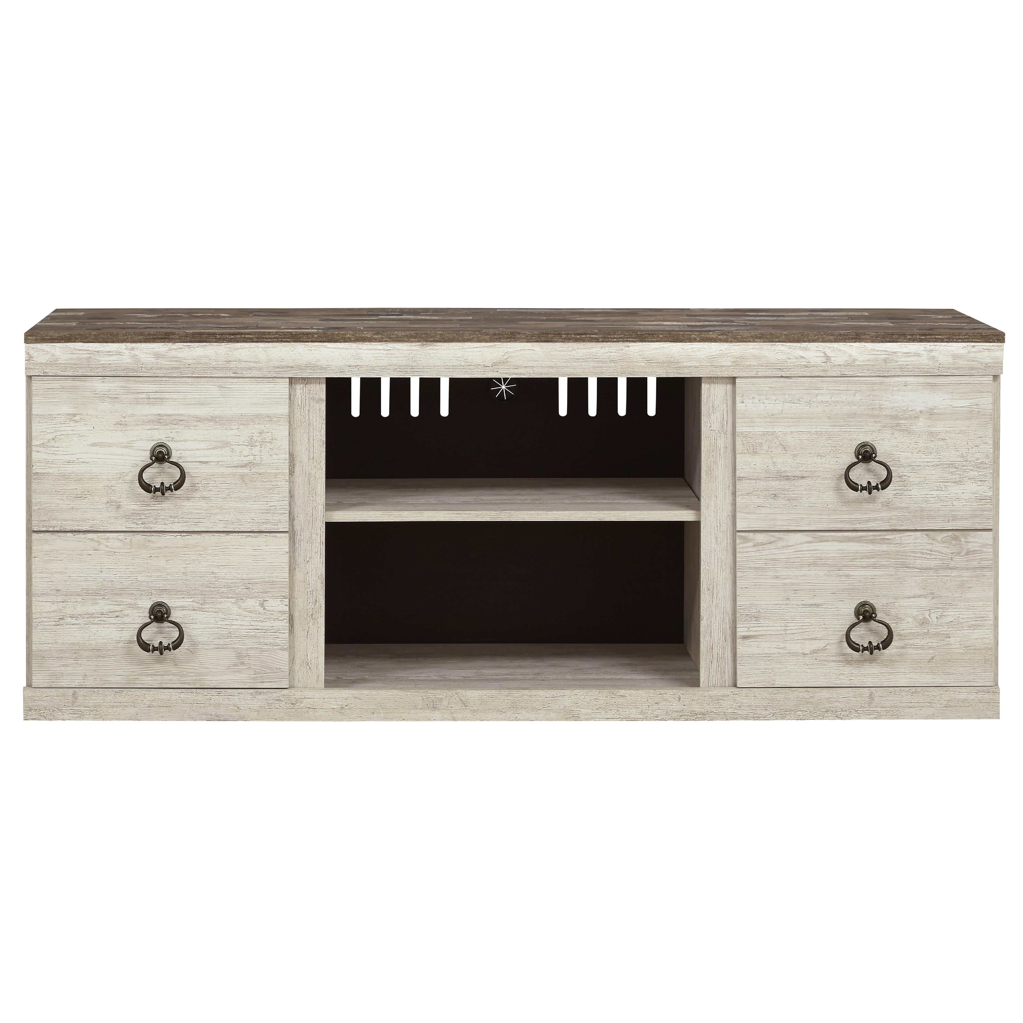 Signature Design by Ashley Willowton EW0267-268 Large TV Stand with Fireplace Option IMAGE 3