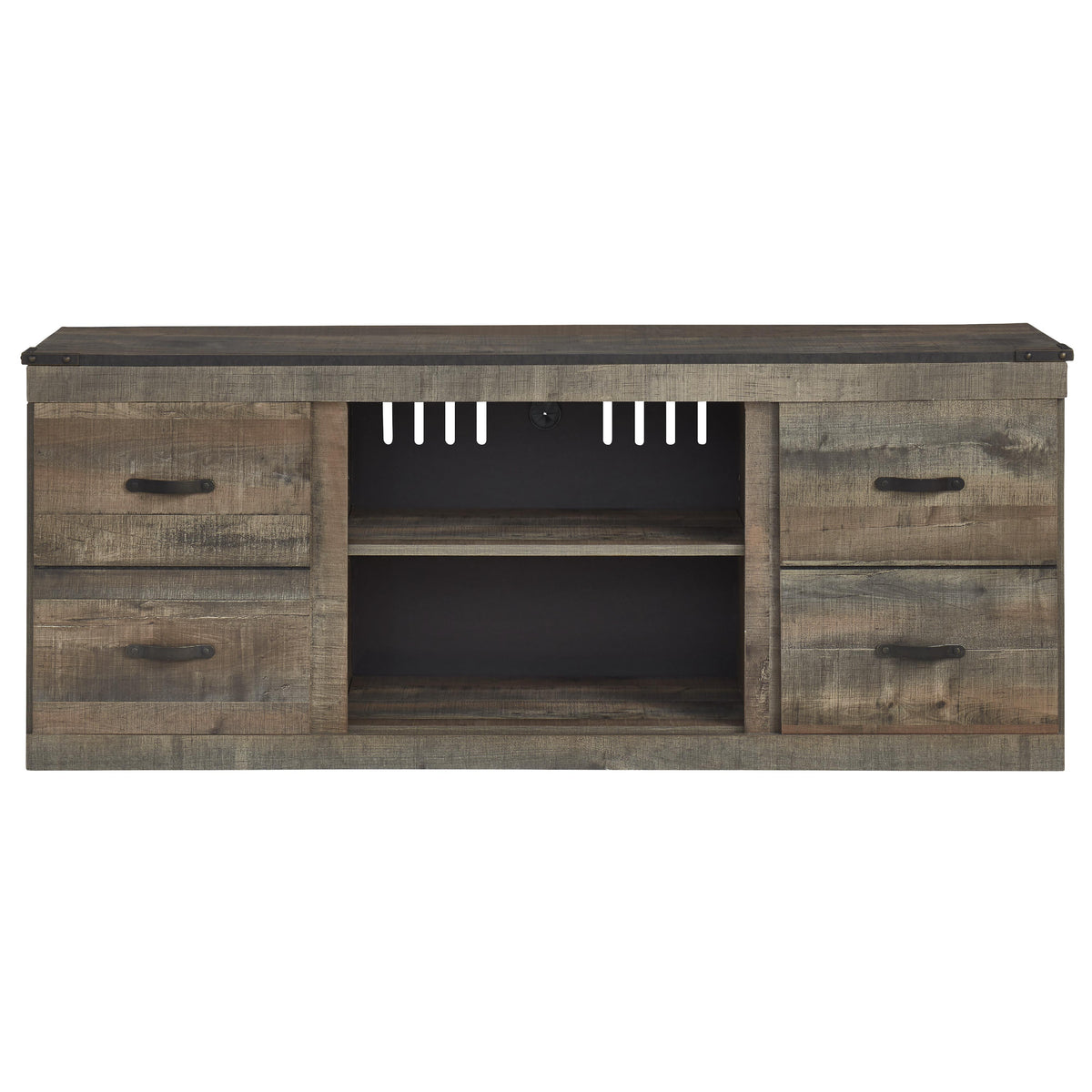 Signature Design by Ashley Trinell EW0446-268 Large TV Stand with Fireplace Option IMAGE 3