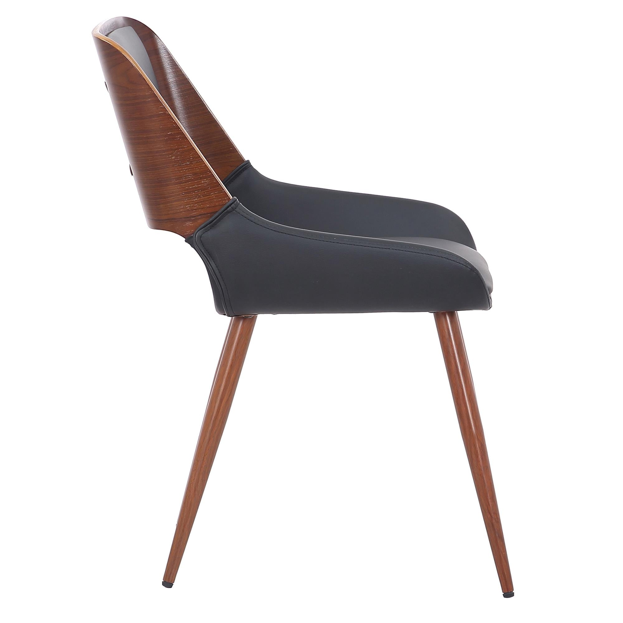 !nspire Hudson 202-582PUBK Dining Chair - Black Faux Leather, Metal and Walnut Metal and Wood IMAGE 5