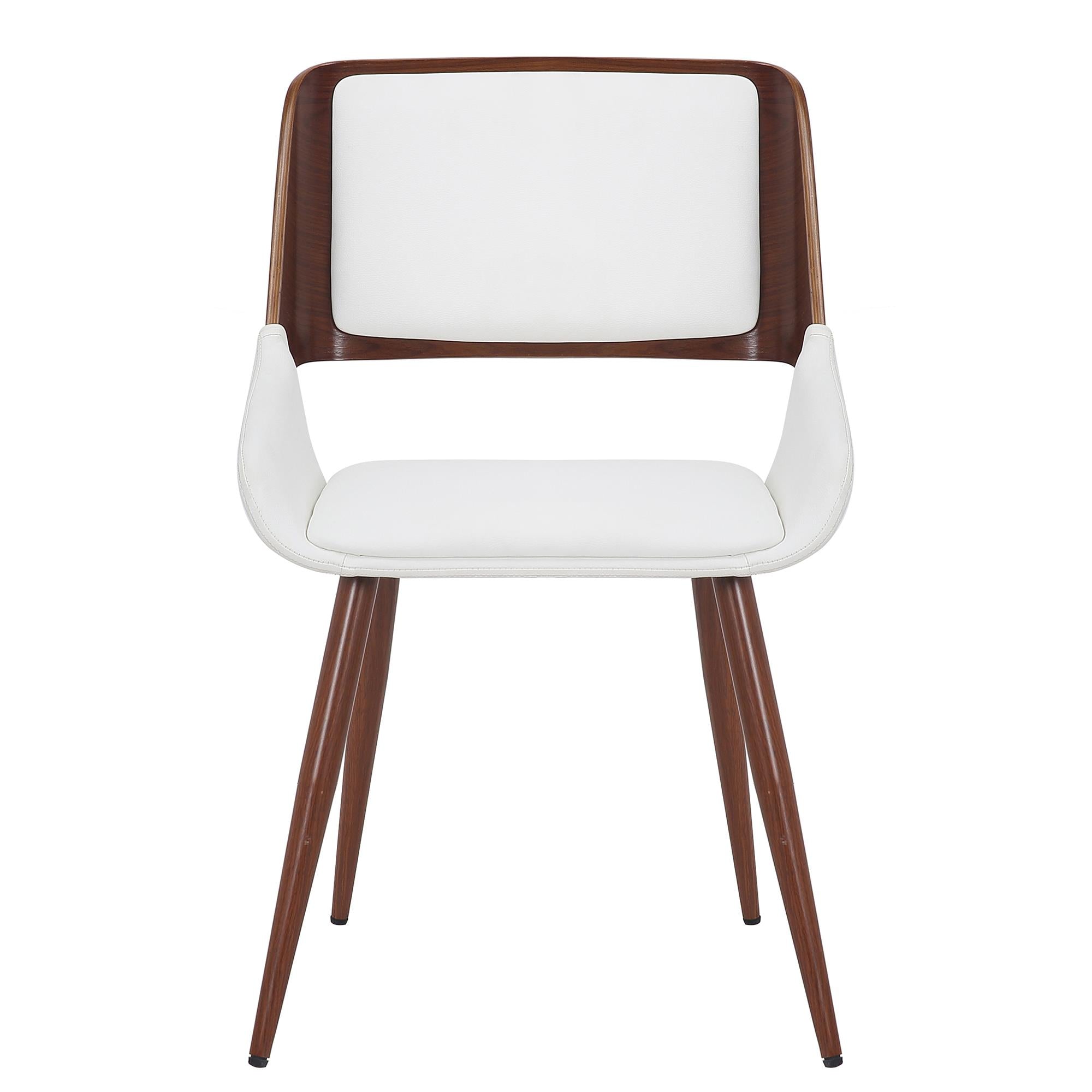 !nspire Hudson 202-582PUWT Dining Chair - White Faux Leather and Walnut Metal and Wood IMAGE 4