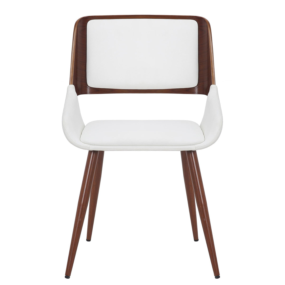 !nspire Hudson 202-582PUWT Dining Chair - White Faux Leather and Walnut Metal and Wood IMAGE 4