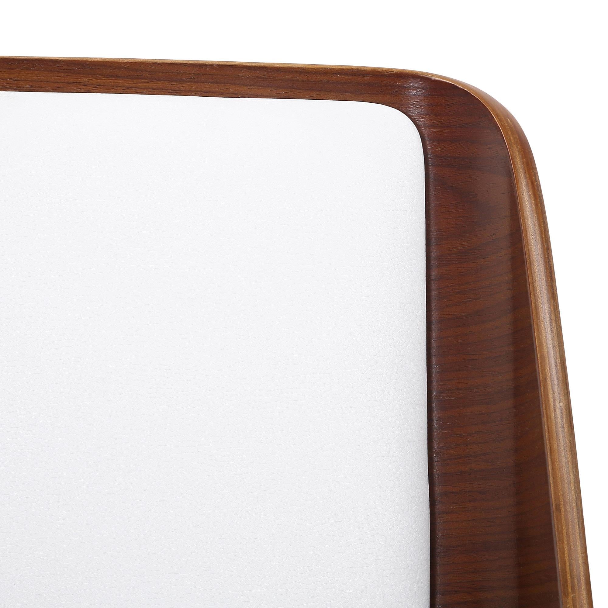 !nspire Hudson 202-582PUWT Dining Chair - White Faux Leather and Walnut Metal and Wood IMAGE 7