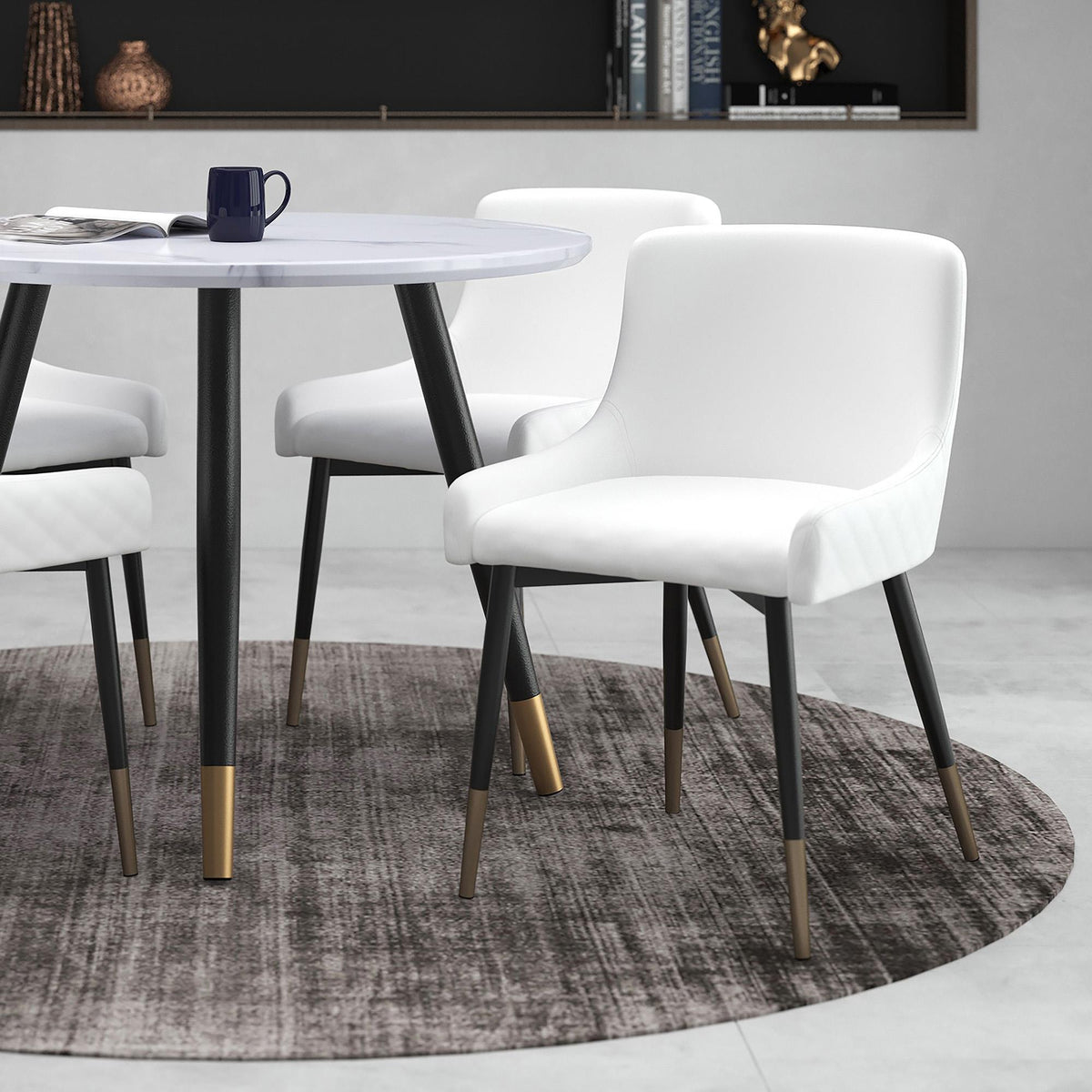 !nspire Xander 202-620WT Dining Chair - White and Black IMAGE 2