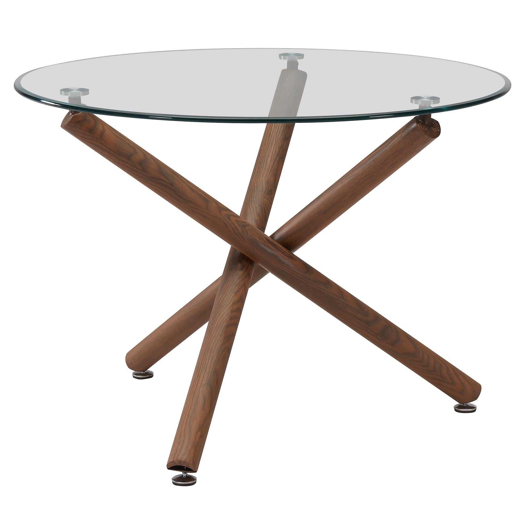 Worldwide Home Furnishings Rocca/Zuni 207-264_581PUWT 5 pc Dining Set - Walnut with White Chair IMAGE 2