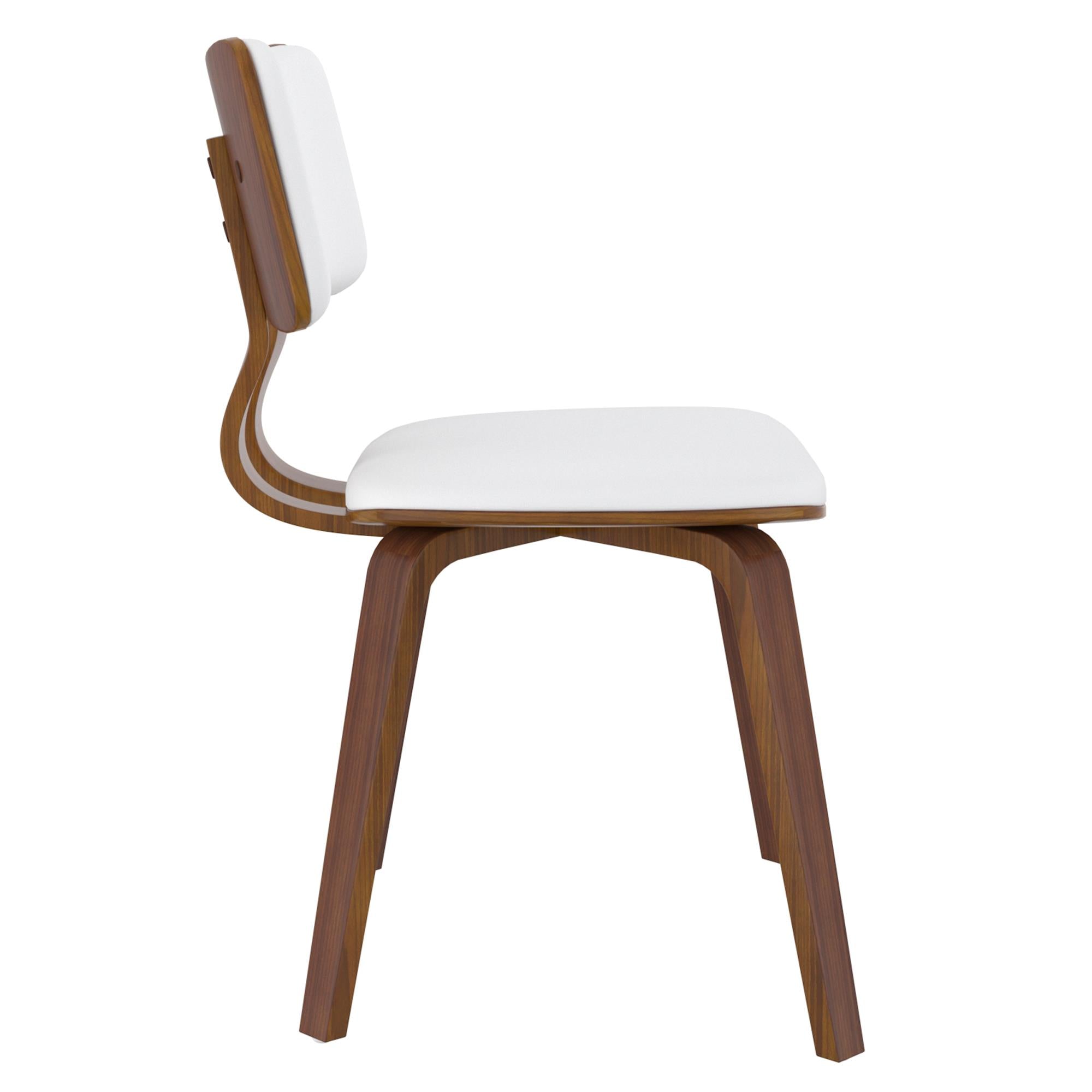 Worldwide Home Furnishings Rocca/Zuni 207-264_581PUWT 5 pc Dining Set - Walnut with White Chair IMAGE 7