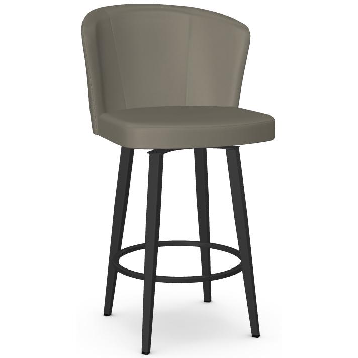 Amisco Benson 41336-26 Counter Height Swivel Stool - Black Coral/Stratus IMAGE 1