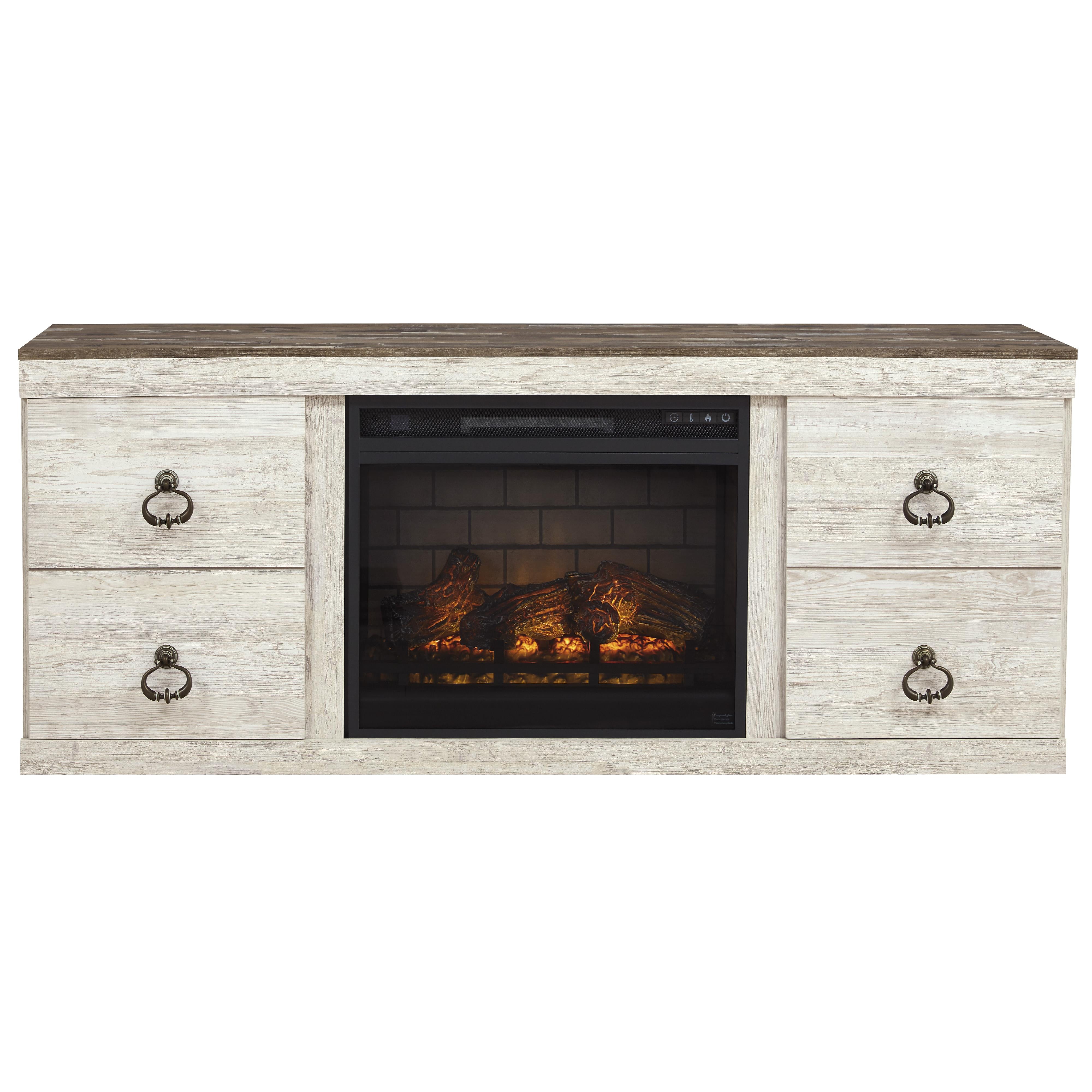 Signature Design by Ashley Willowton EW0267W8 TV Stand with Electric Fireplace IMAGE 2