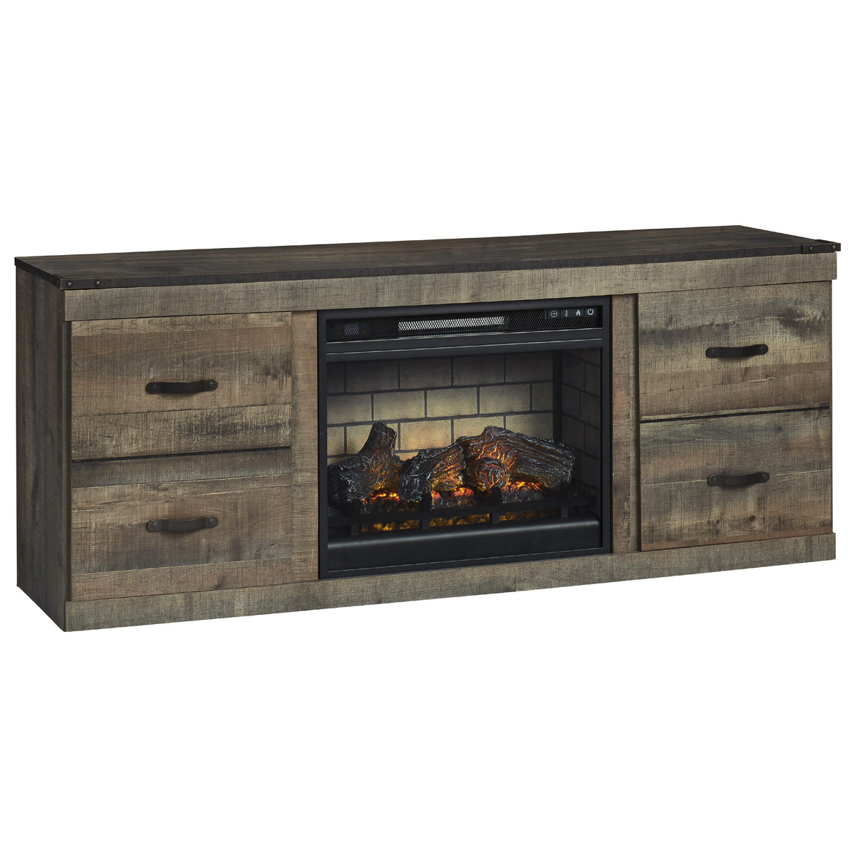 Signature Design by Ashley Trinell EW0446W8 TV Stand with Electric Fireplace IMAGE 1