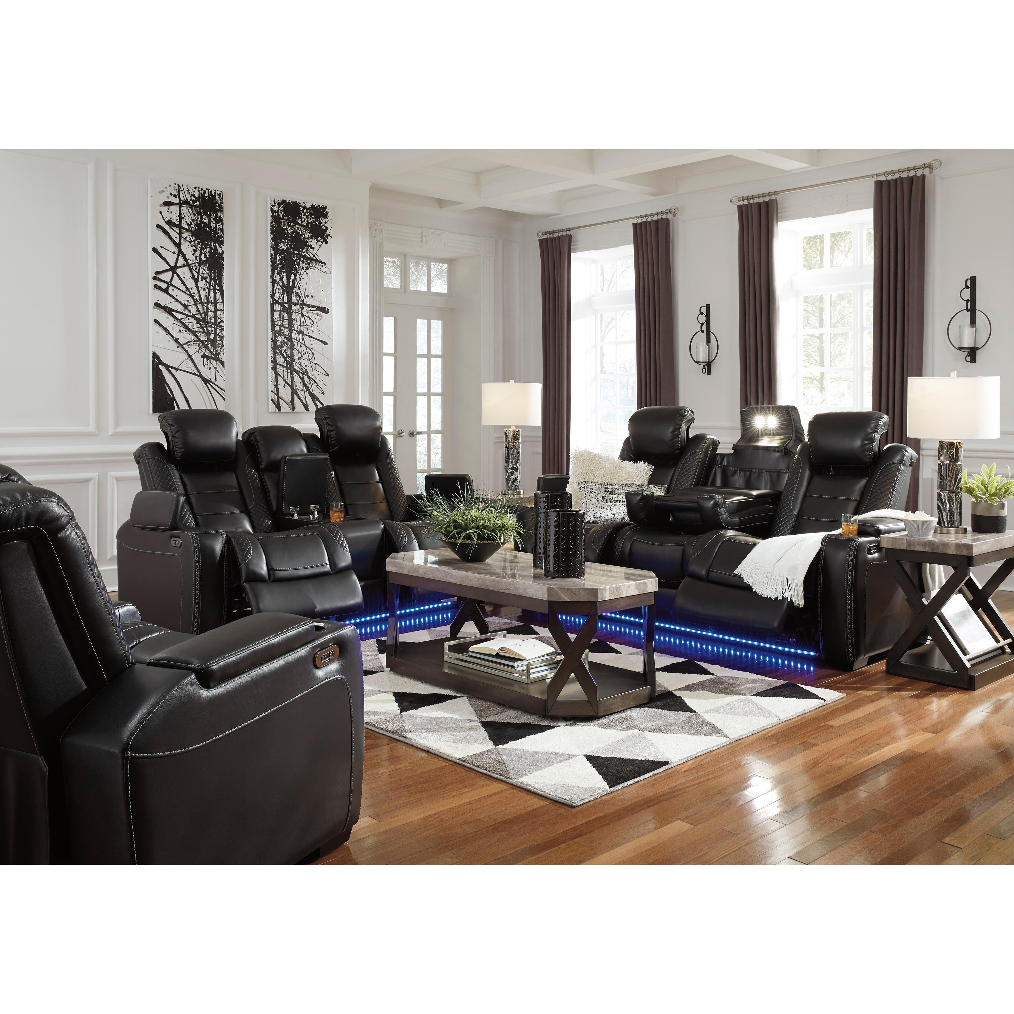 Signature Design by Ashley Party Time 3700315C Power Reclining Sofa with Adjustable Headrest IMAGE 20