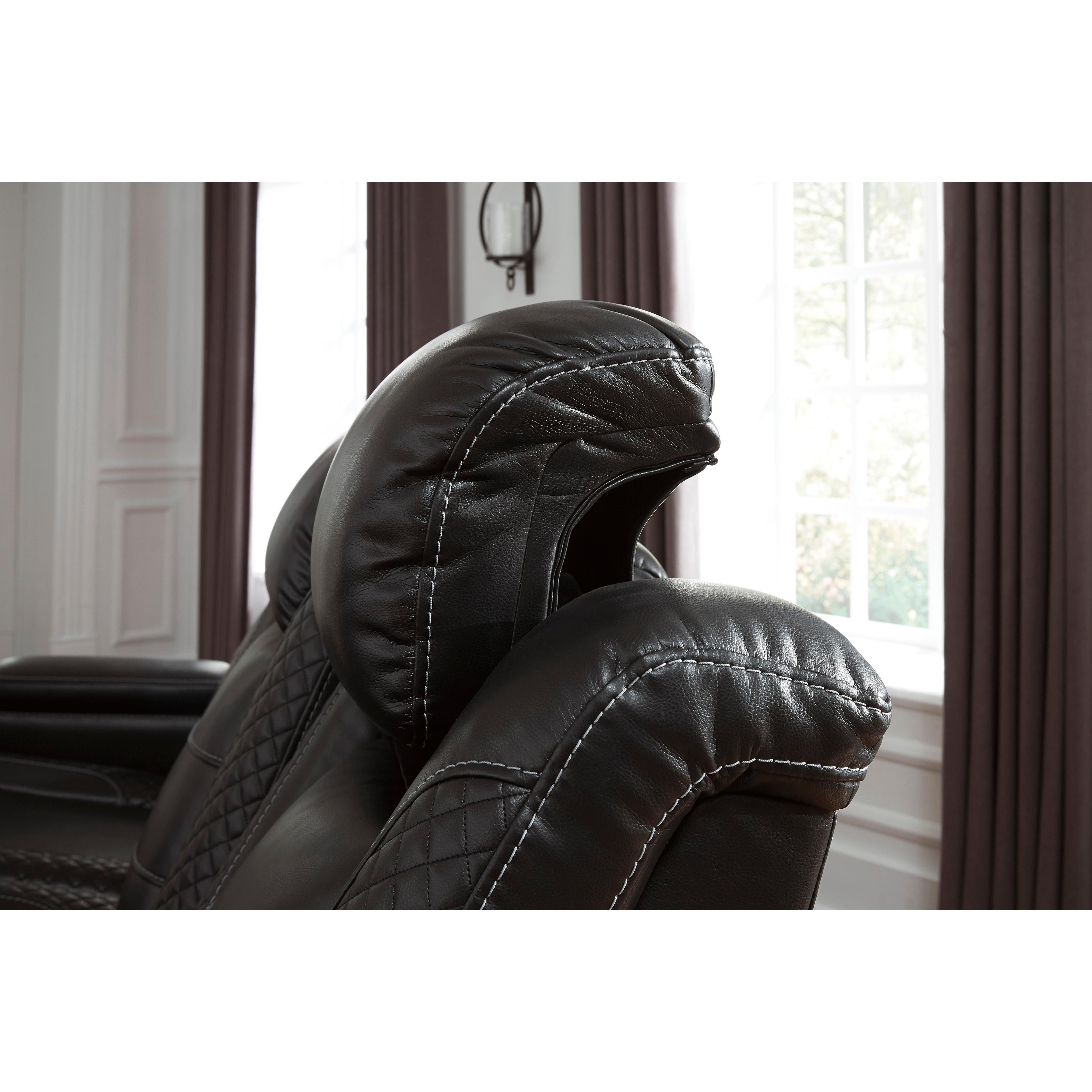 Signature Design by Ashley Party Time 3700318C Power Reclining Loveseat w/ Console and ADJ Headrest IMAGE 13