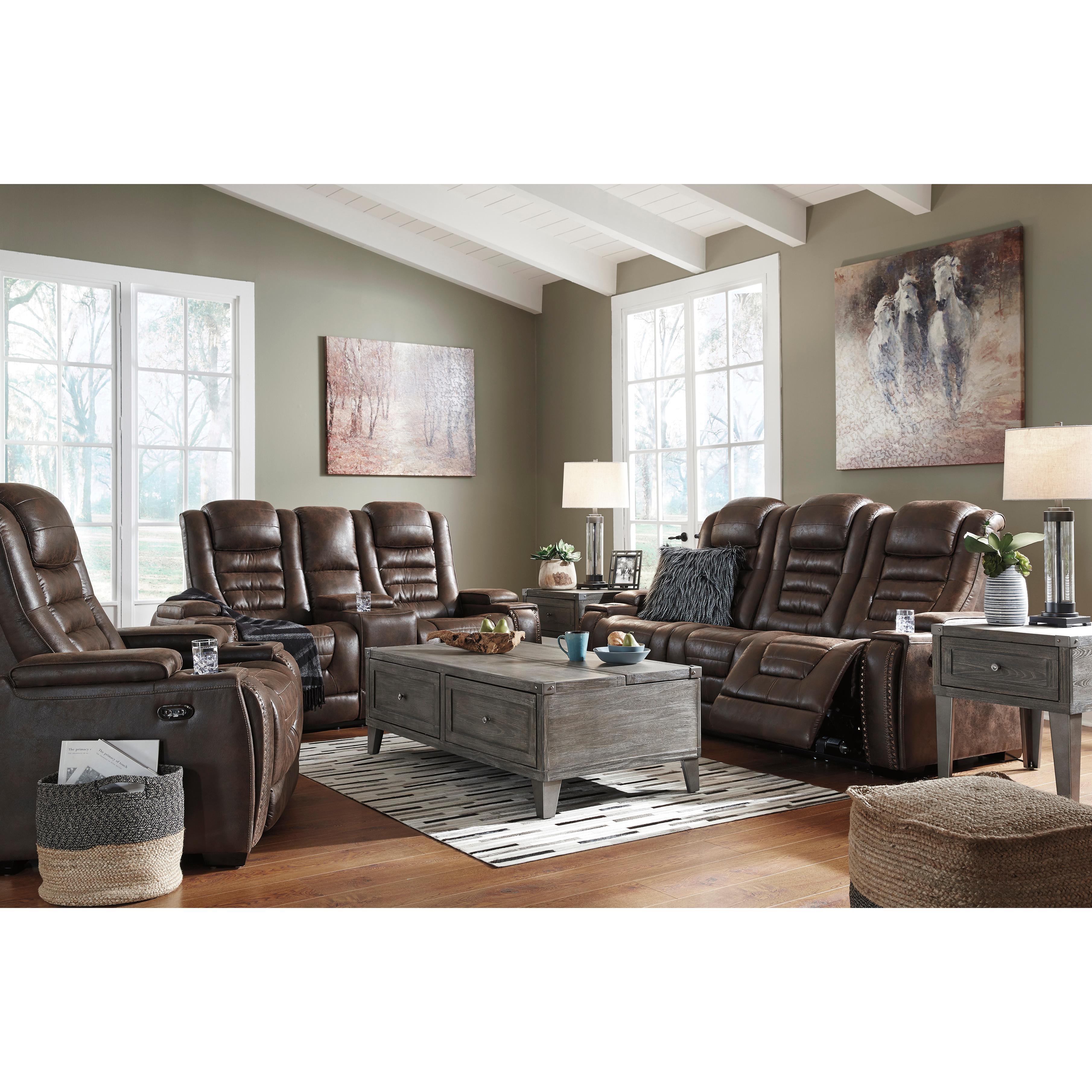 Signature Design by Ashley Game Zone 3850118C Power Reclining Loveseat w/ Console and ADJ Headrest IMAGE 17