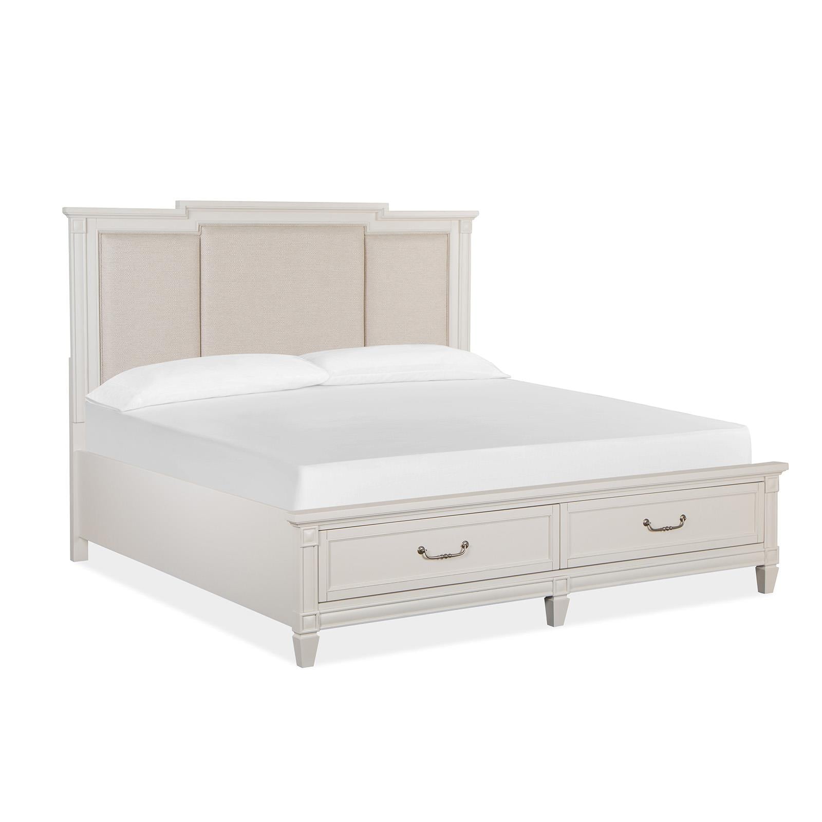 Magnussen Willowbrook B5324-75A Complete Cal.King Panel Storage Bed w/Upholstered Headboard IMAGE 1