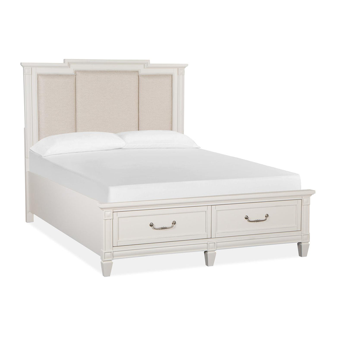 Magnussen Willowbrook B5324-55A Complete Queen Panel Storage Bed w/Upholstered Headboard IMAGE 1