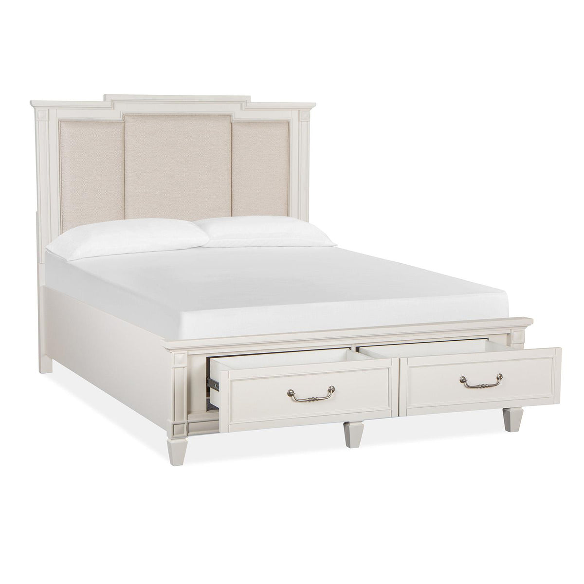 Magnussen Willowbrook B5324-55A Complete Queen Panel Storage Bed w/Upholstered Headboard IMAGE 2